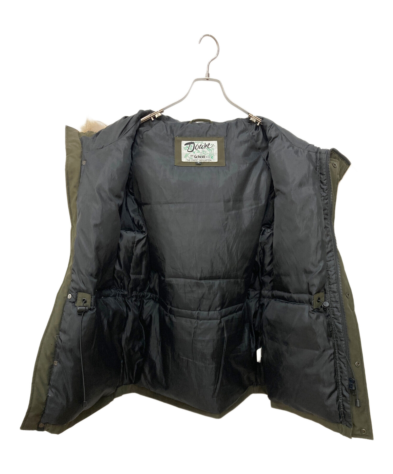 中古・古着通販】Schott (ショット) ダウンジャケット カーキ サイズ:M 