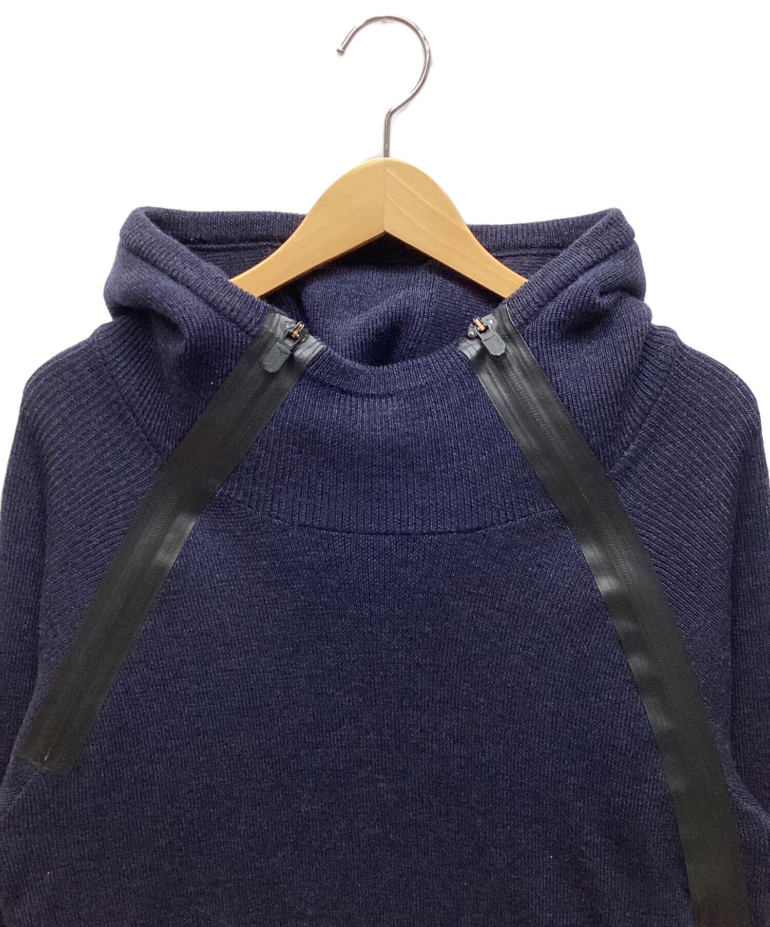 中古・古着通販】narifuri (ナリフリ) Knit pull breaker ネイビー 