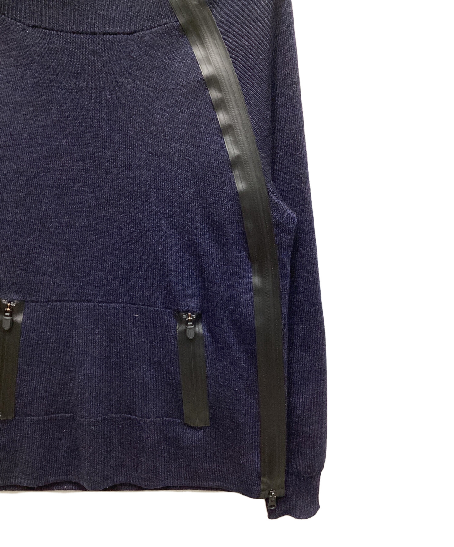 中古・古着通販】narifuri (ナリフリ) Knit pull breaker ネイビー 