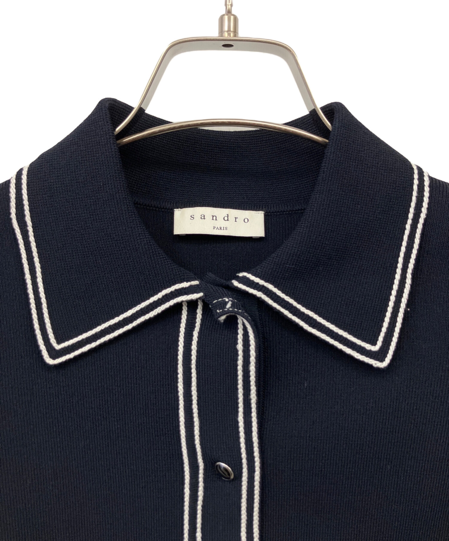 中古・古着通販】Sandro (サンドロ) ニットジャケット ネイビー