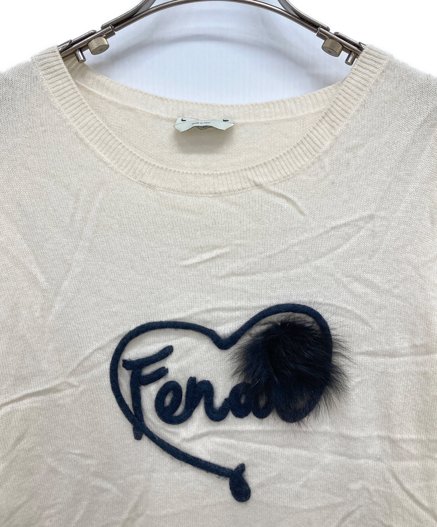 中古・古着通販】FENDI (フェンディ) カシミヤロゴニット アイボリー