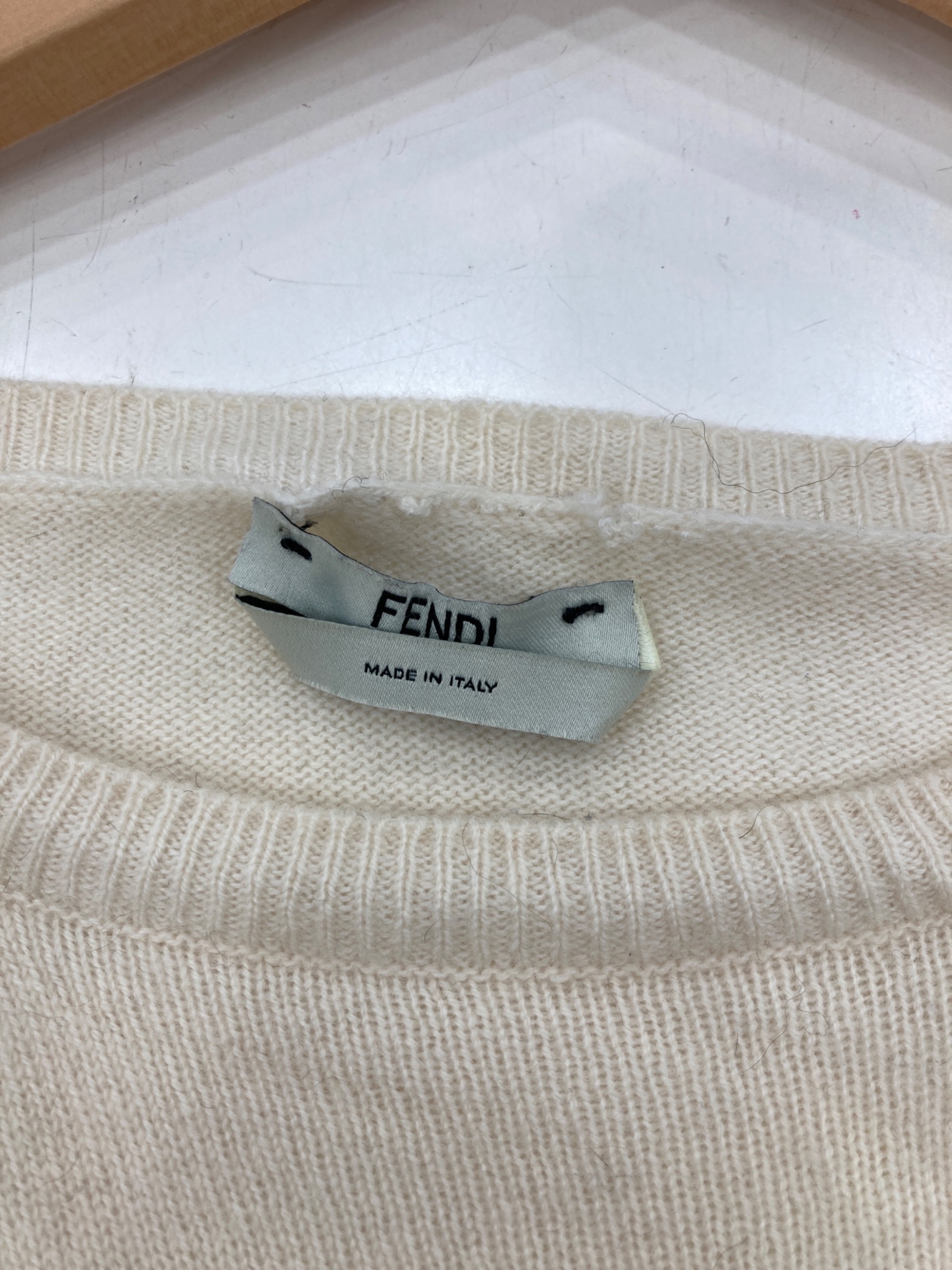 中古・古着通販】FENDI (フェンディ) カシミヤロゴニット アイボリー