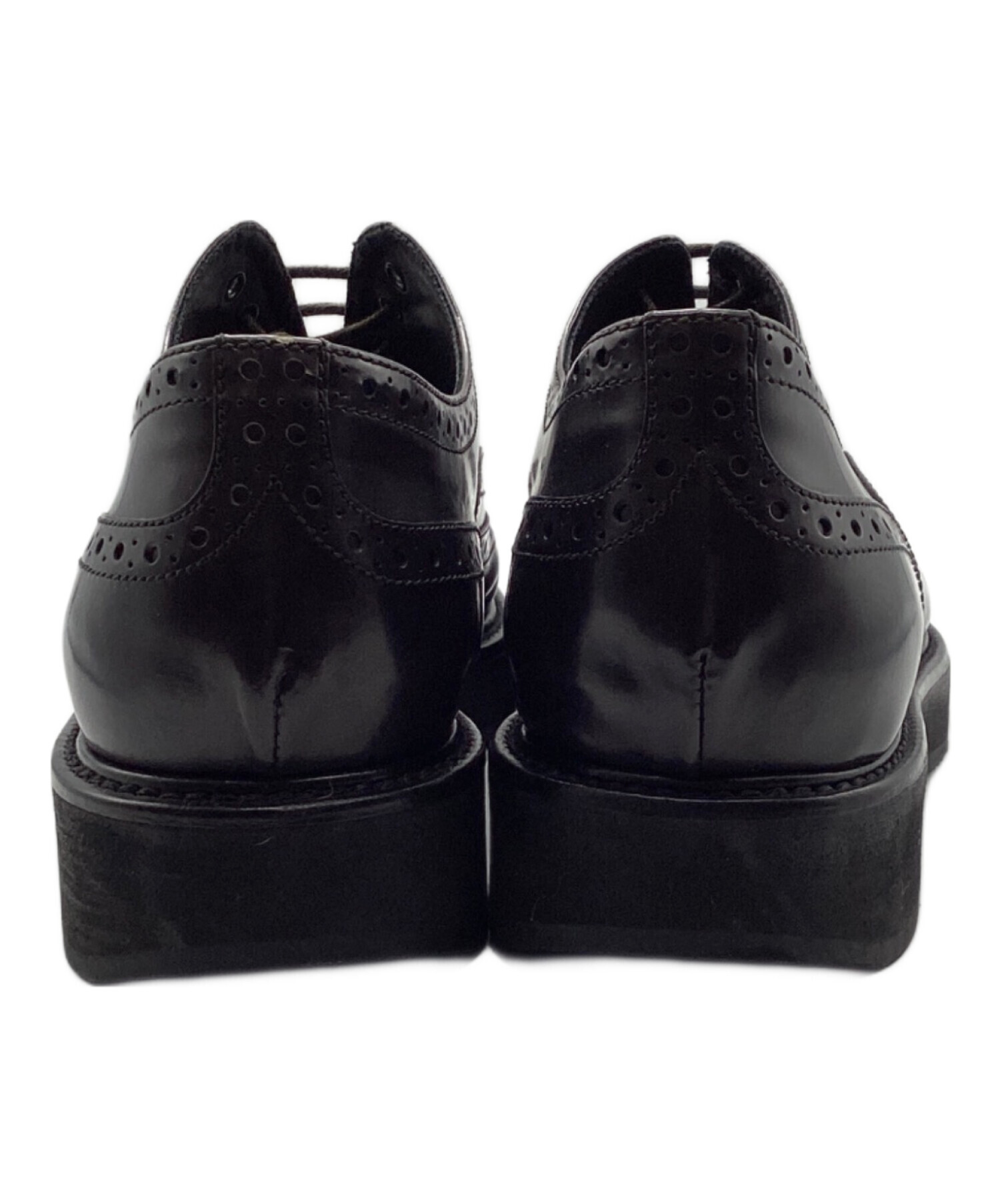 PRADA ブラック ドレスシューズ ウィングチップ25.5センチ 中古・古着通販】PRADA (プラダ) ウィングチップシューズ ブラック