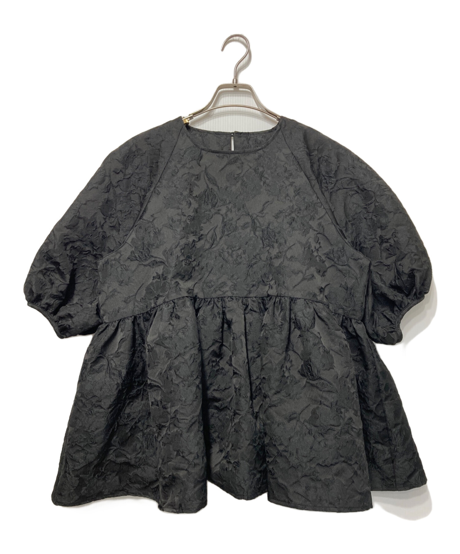 トップス OHGA FLOWER BLOUSE ブラック