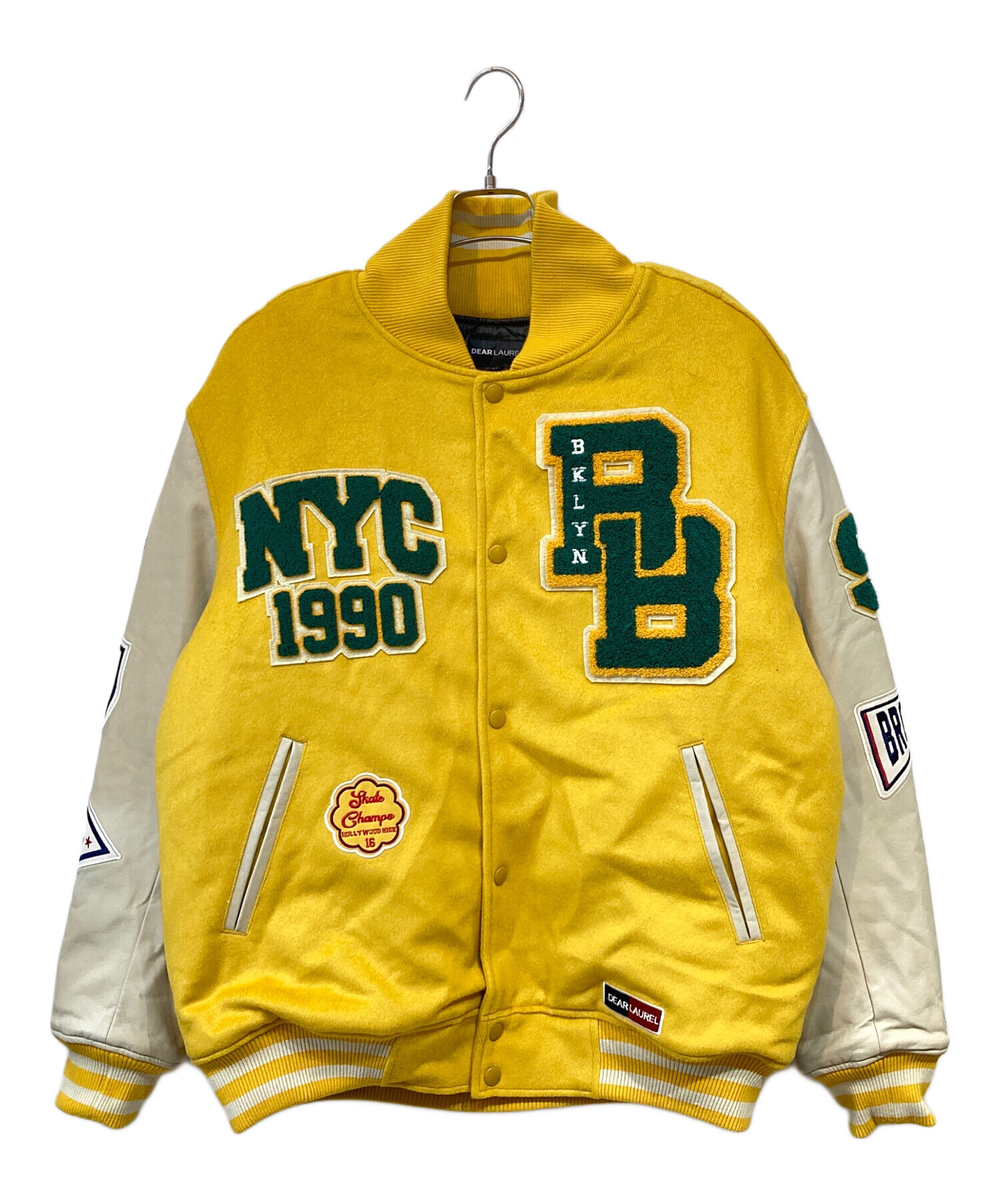 DEAR LAUREL NYC 1990 スタジャン イエロー ムラスポ 中古・古着通販】DEAR LAUREL (ディアローレル) スタジャン イエロー
