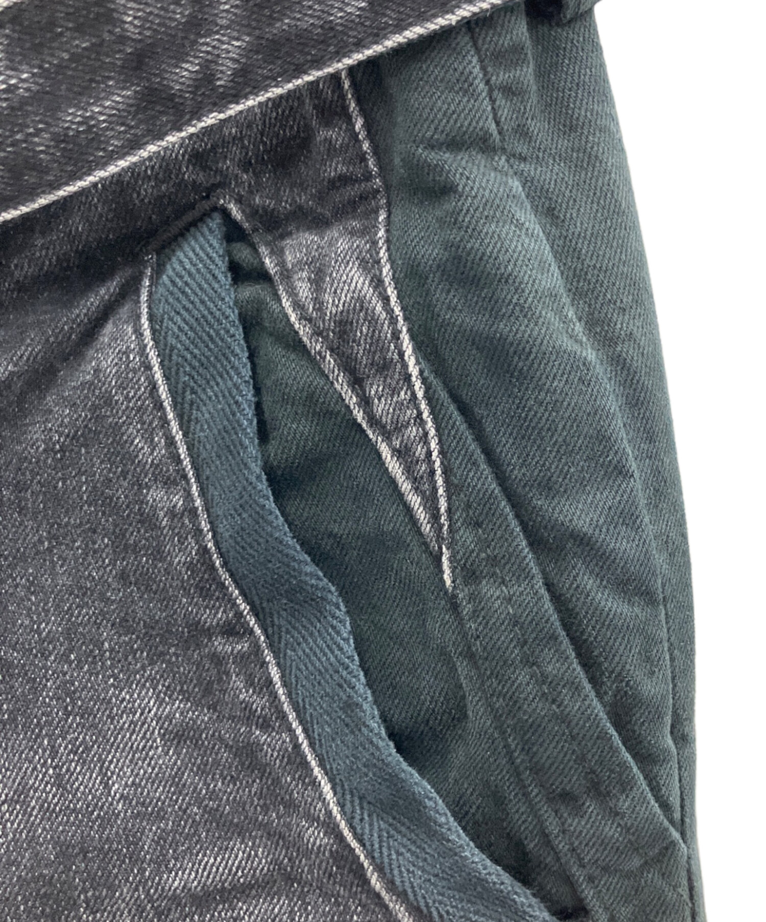 中古・古着通販】sacai (サカイ) Patch Work Denim Pants ブラック