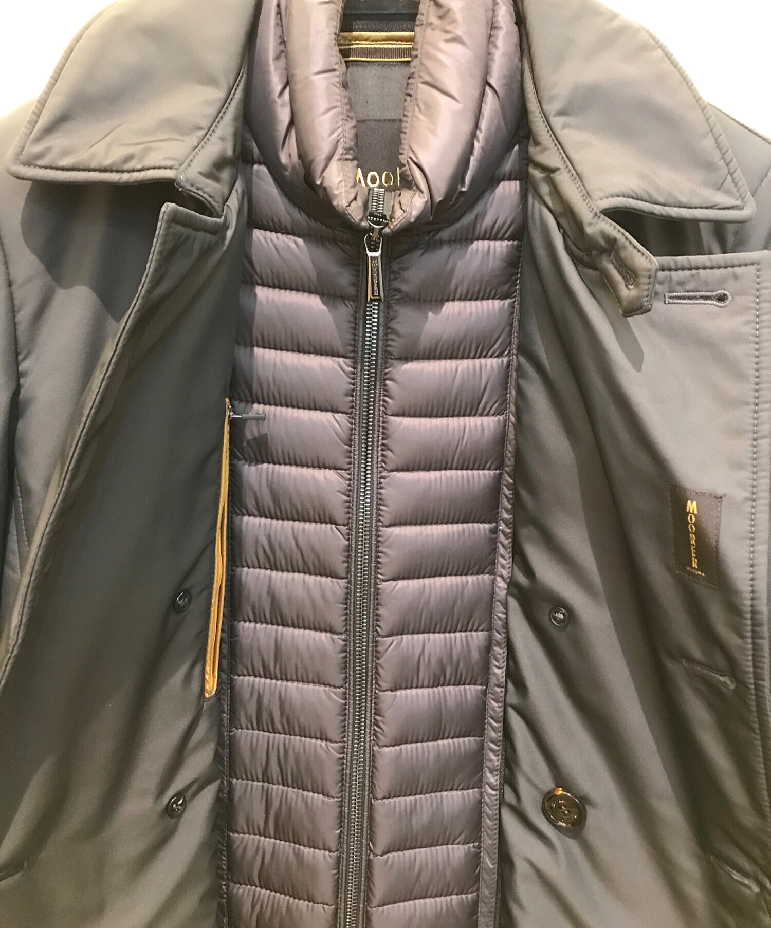 中古・古着通販】MOORER (ムーレー) ダウンPコート カーキ サイズ:42 