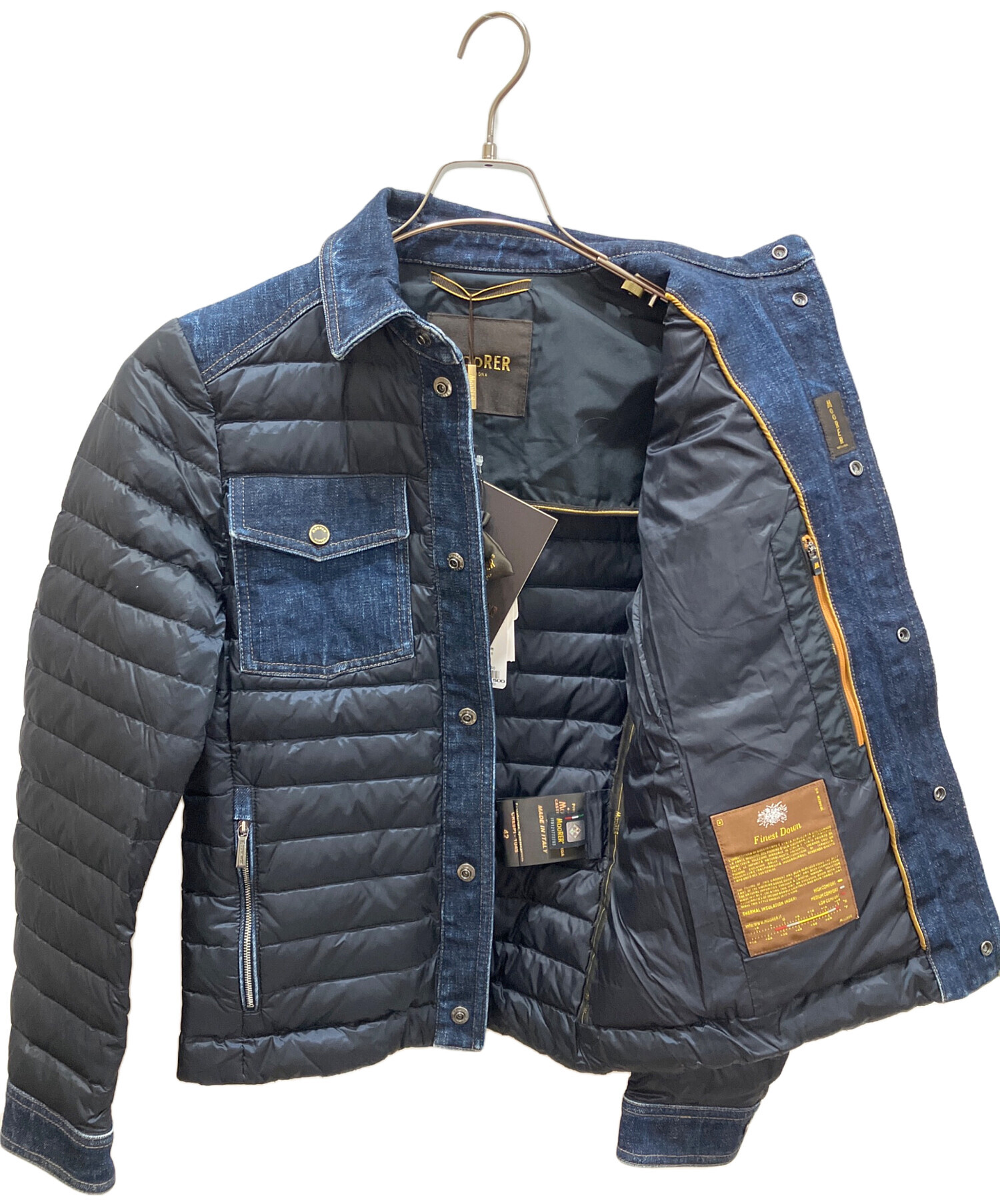 MOORER ムーレー デニム 中古・古着通販】MOORER (ムーレー) デニムナイロンダウンジャケット