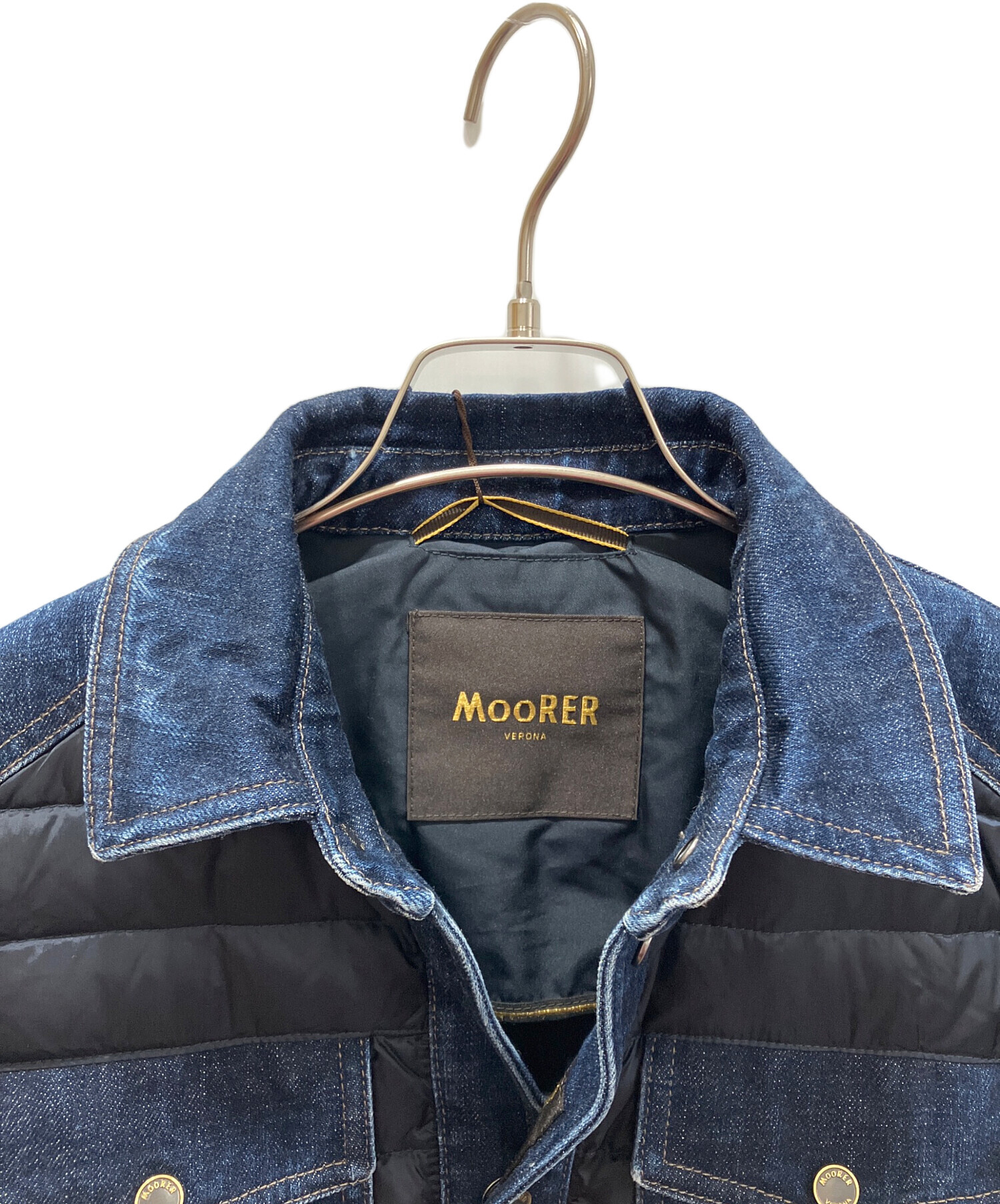 中古・古着通販】MOORER (ムーレー) デニムナイロンダウンジャケット