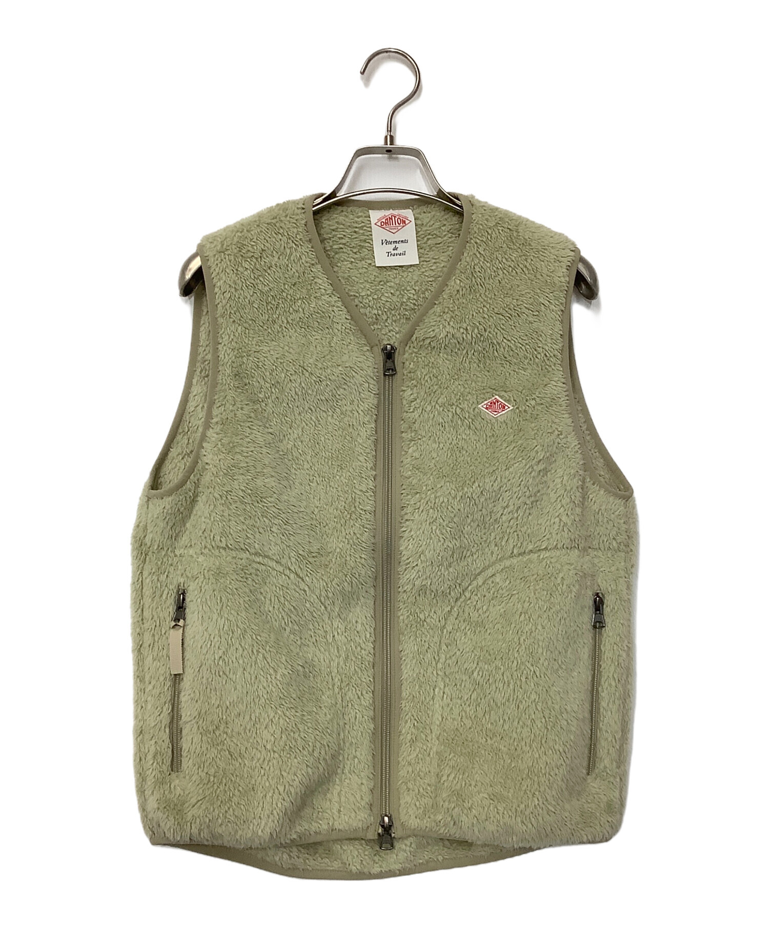DANTON ダントン ハイパイルフリース Vネックジップベスト Sサイズ
