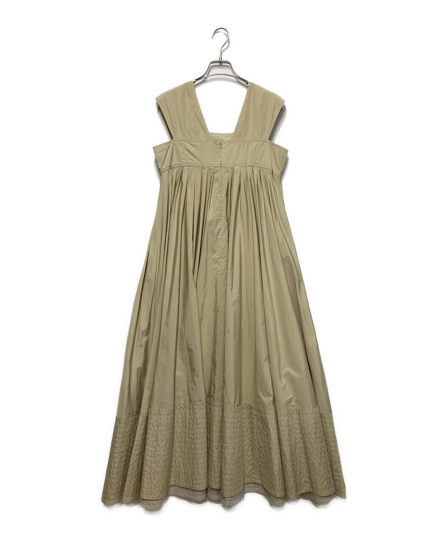 OHGA EMPIRE DRESS ワンピース　ノースリーブ　カーキ系 中古・古着通販】OHGA (オオガ) EMPIRE DRESS 黄緑 サイズ:s