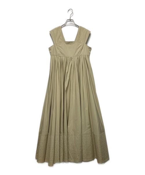 OHGA EMPIRE DRESS ワンピース　ノースリーブ　カーキ系 中古・古着通販】OHGA (オオガ) EMPIRE DRESS 黄緑 サイズ:s
