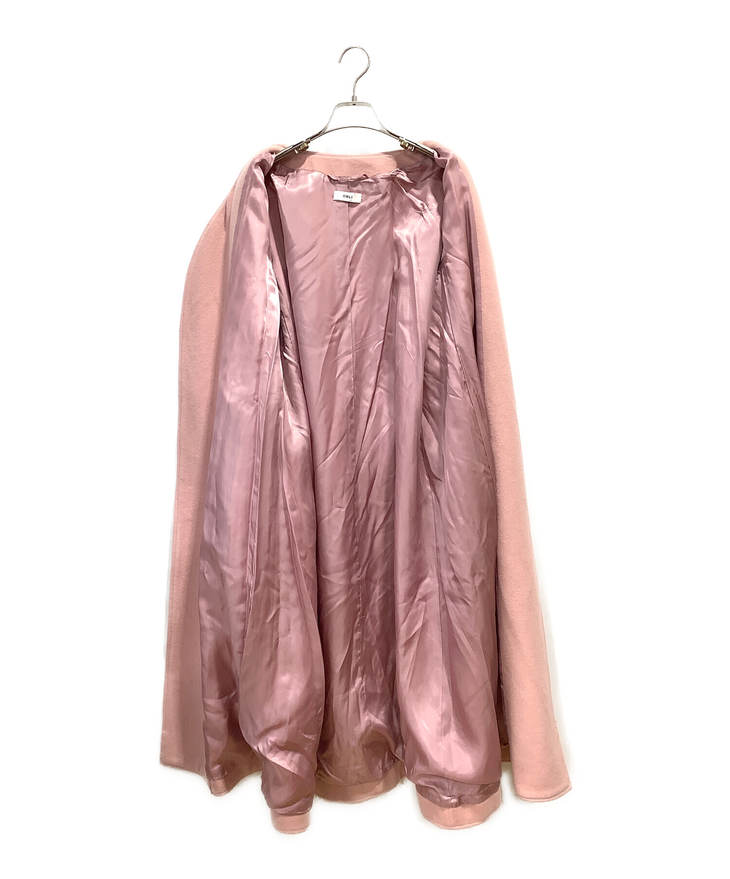 中古・古着通販】OBLI (オブリ) ピンクウールコート ピンク サイズ:F