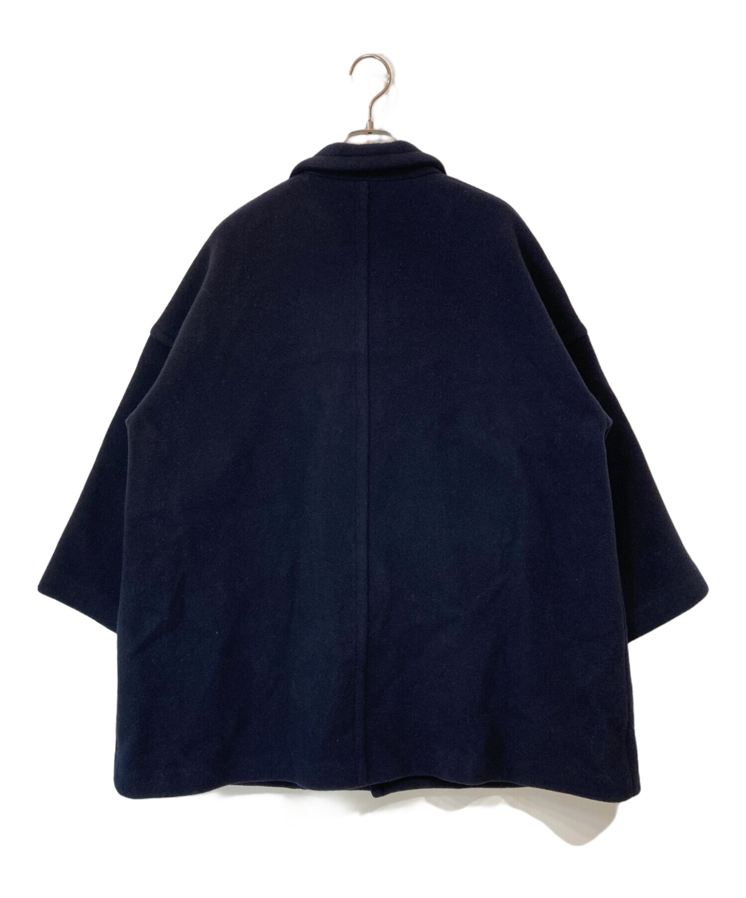 MACPHEE パイルメルトン オーバーサイズド コート 36 ネイビー パイルメルトン オーバーサイズドコート