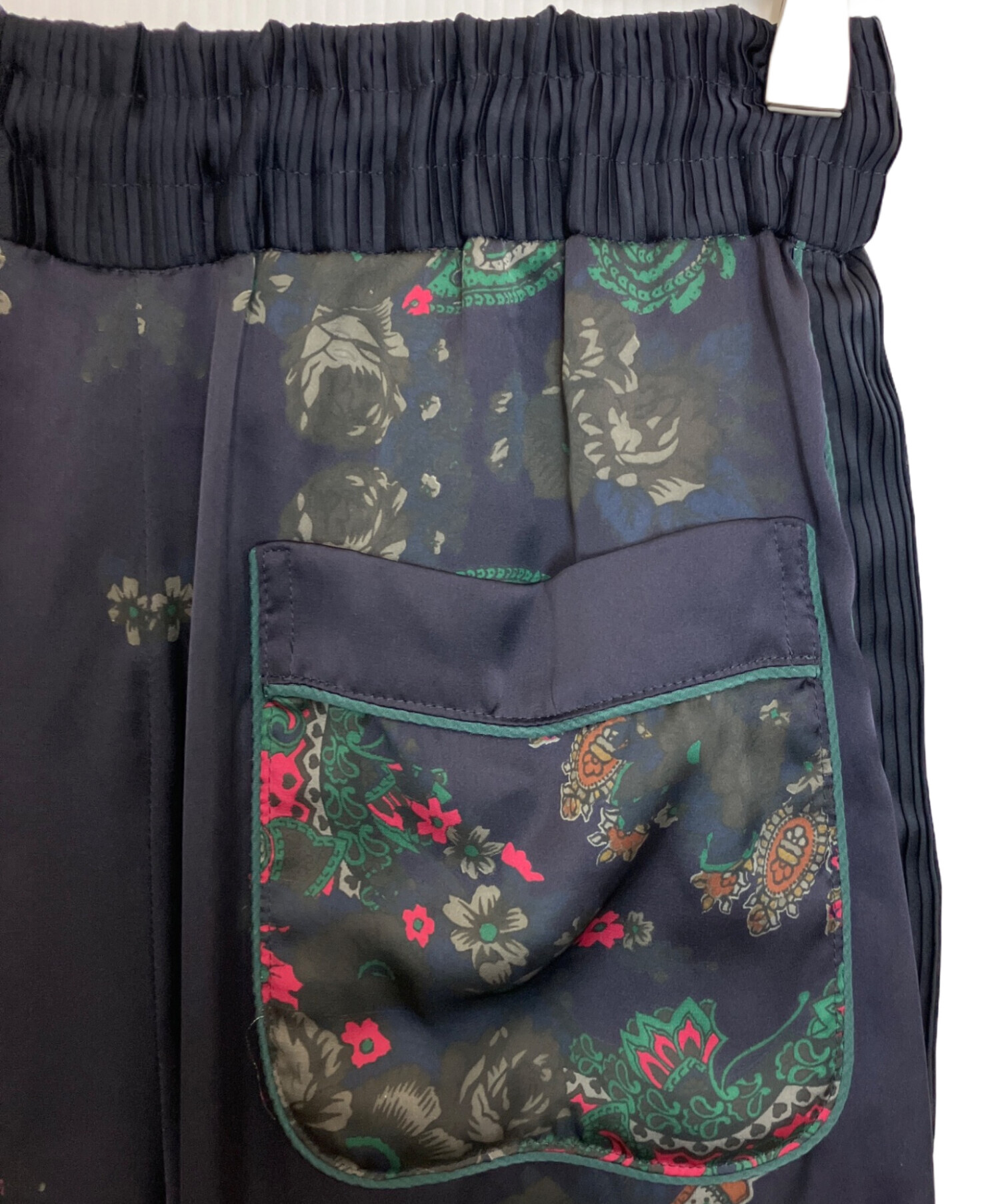 中古・古着通販】sacai (サカイ) バンダナプリントパンツ ネイビー