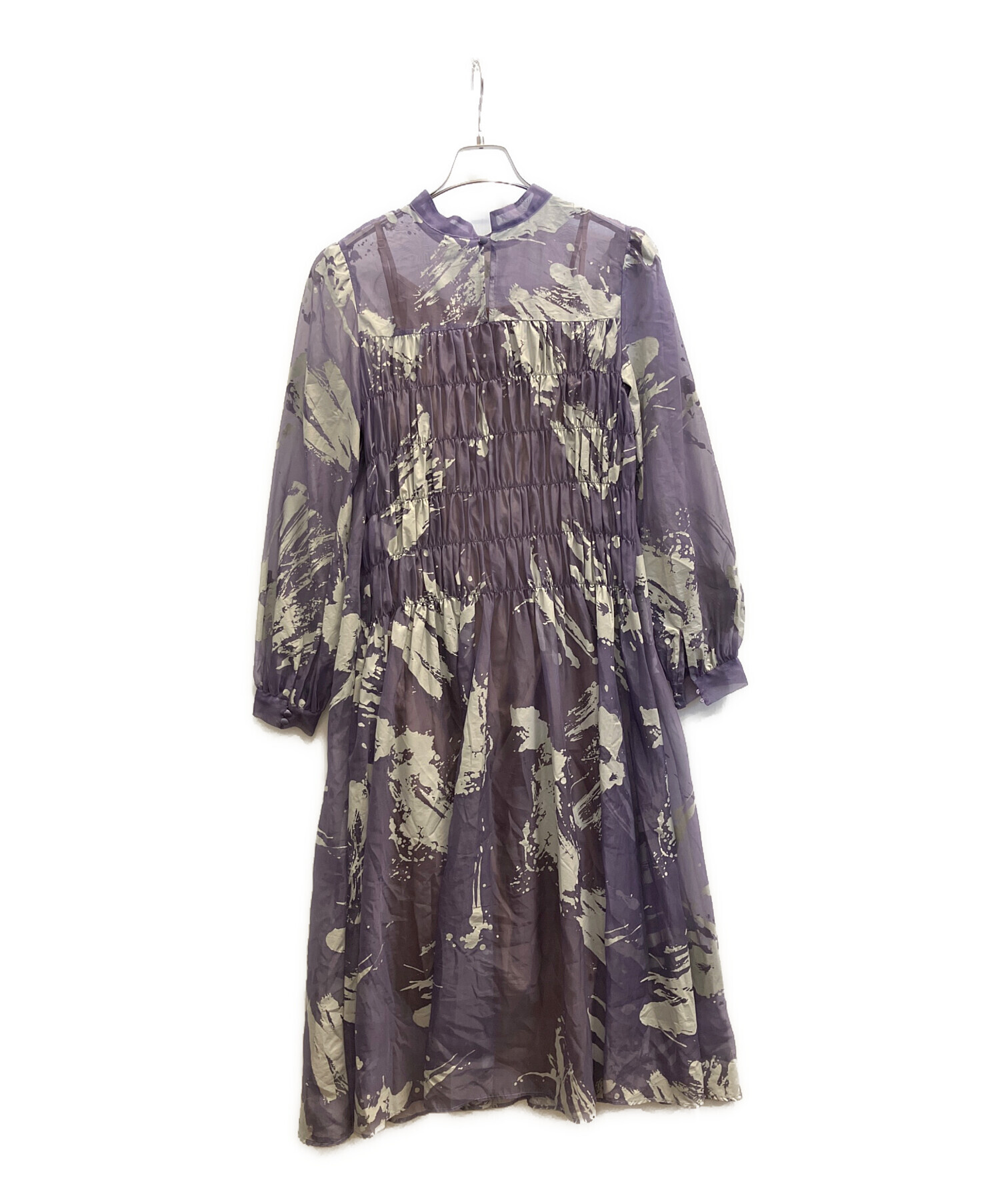 中古・古着通販】Ameri (アメリ) RUBBER PAINT ART SHEER DRESS