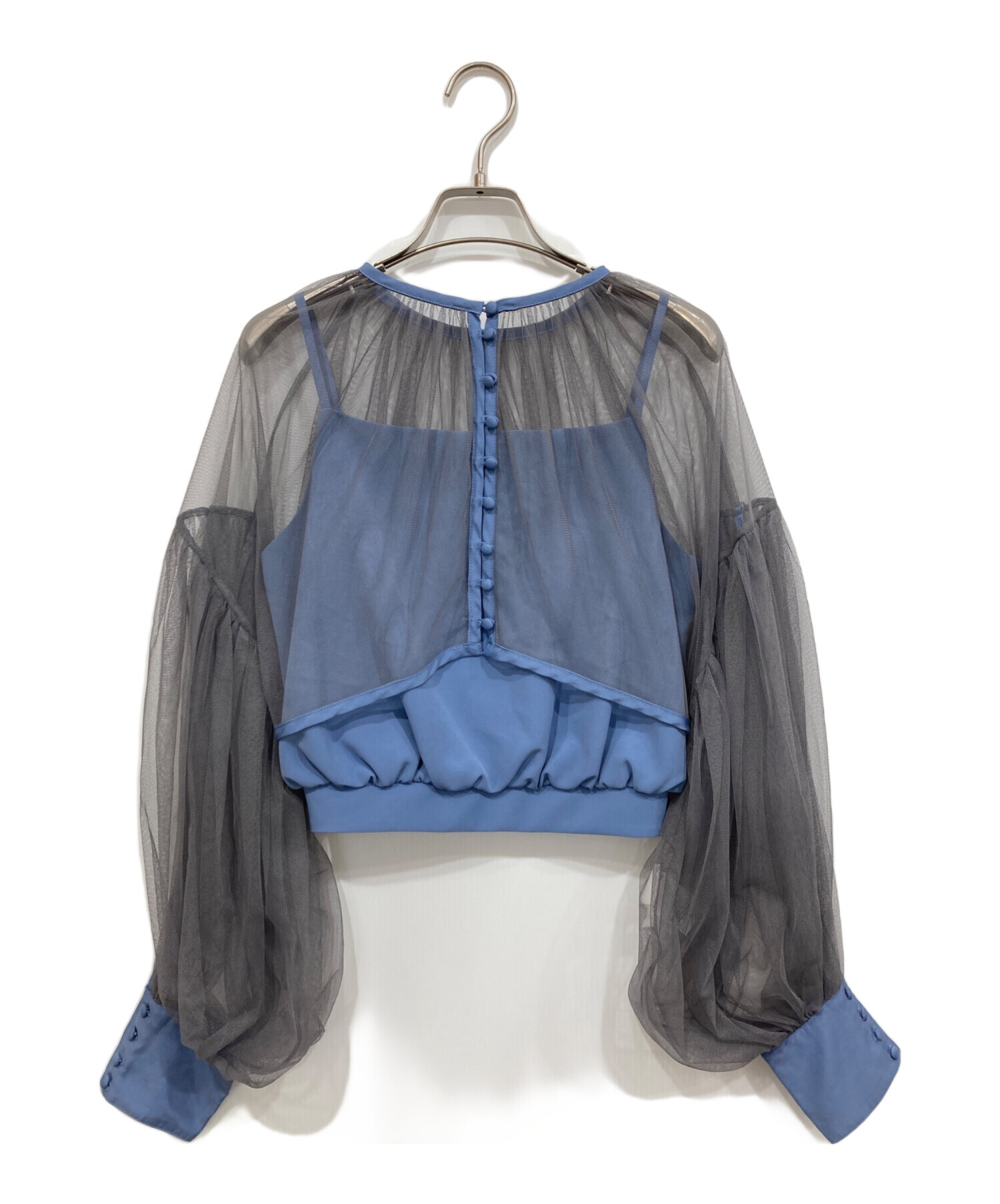 中古・古着通販】Ameri (アメリ) MANY WAY TULLE VEIL SET UP ブルー 
