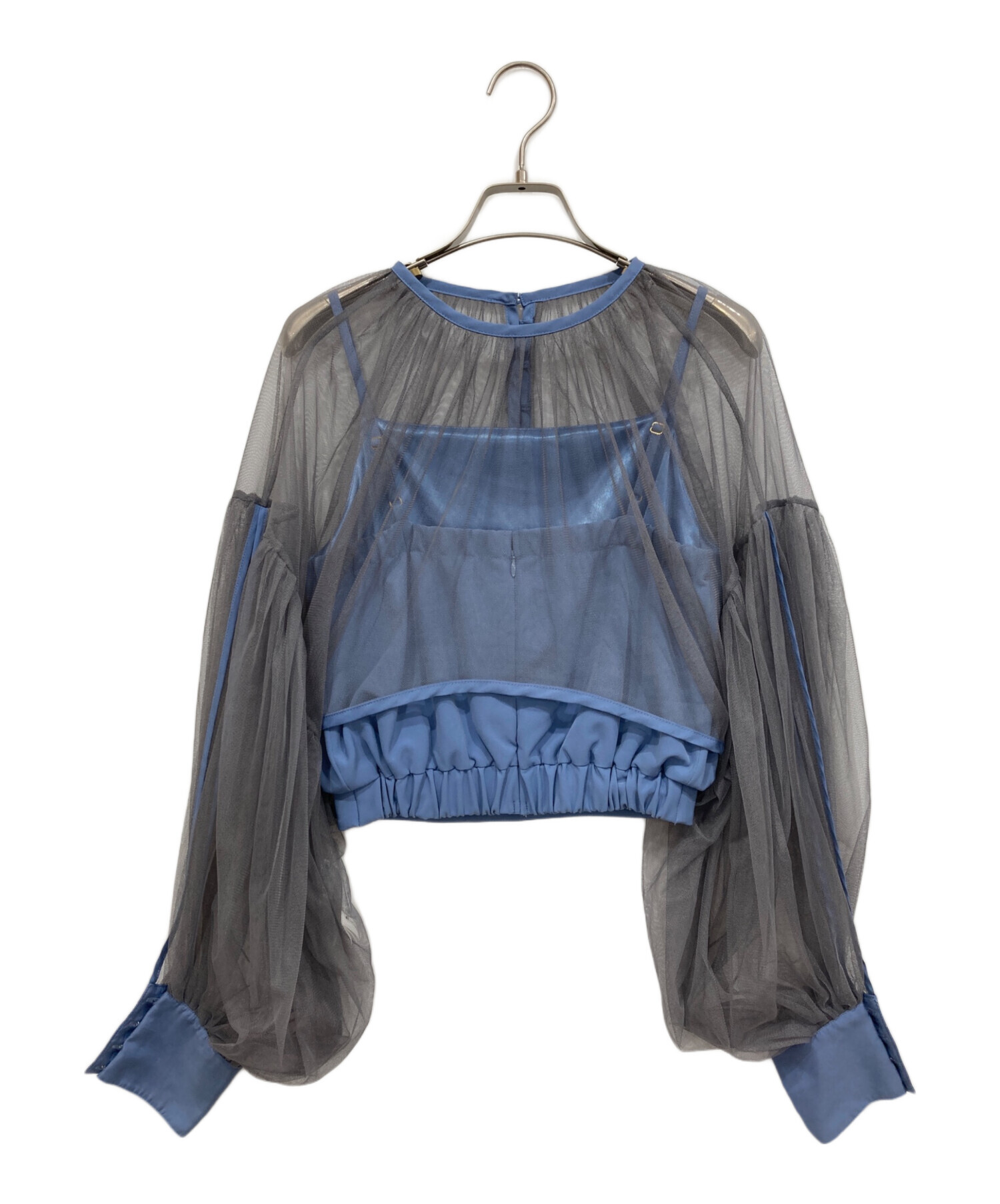 中古・古着通販】Ameri (アメリ) MANY WAY TULLE VEIL SET UP ブルー 