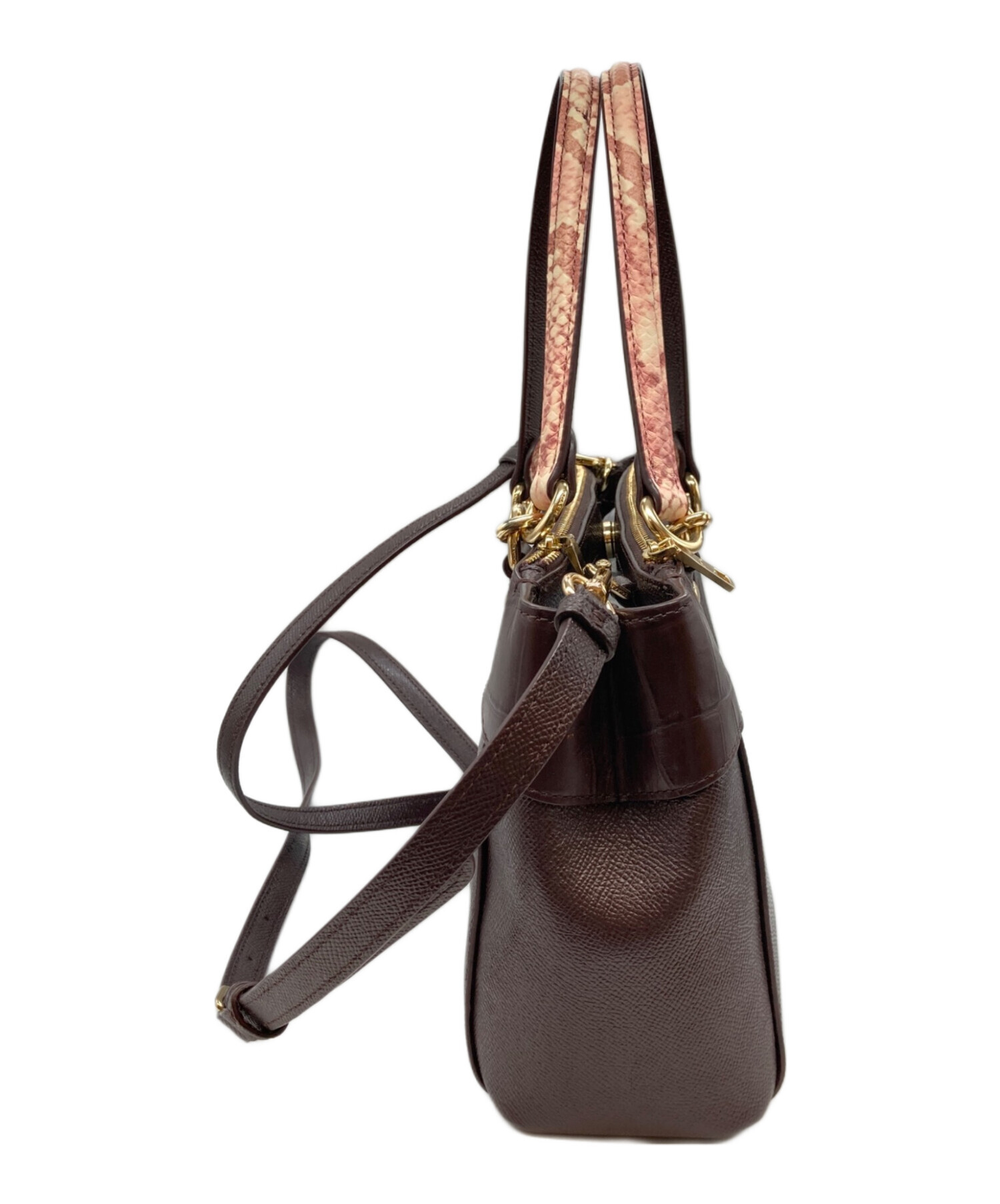 中古・古着通販】COACH (コーチ) 2WAYバッグ ブラウン｜ブランド・古着