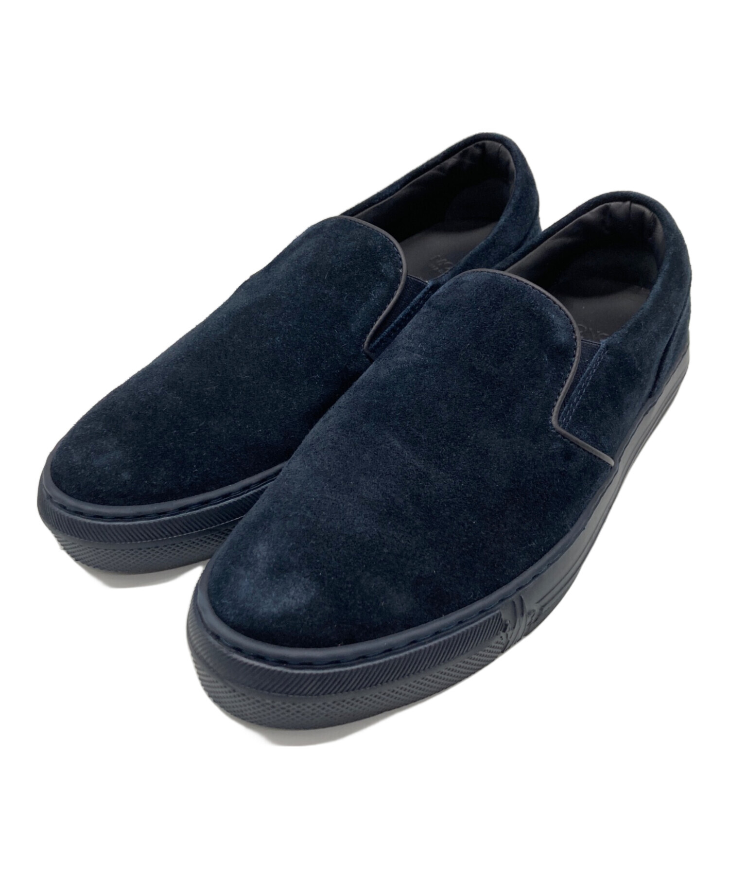 モンクレール　スウェードレザースニーカー　サイズ41 26cm ネイビー 中古・古着通販】MONCLER (モンクレール) スウェードスリッポン