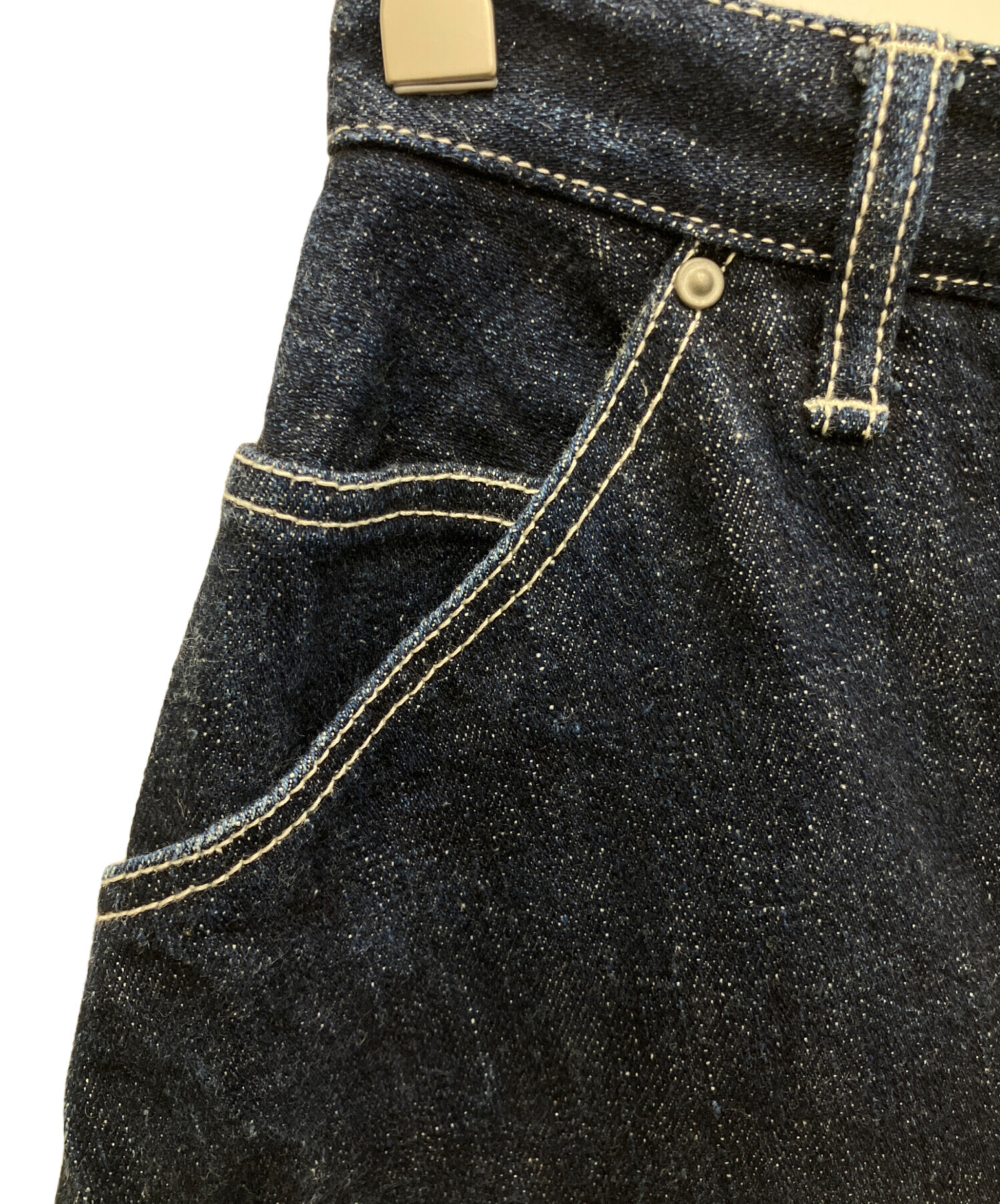 mina perhonen インディゴデニムワイドパンツ 40 試着のみ 美品】ミナペルホネン mina perhonen デニムパンツ インディゴジーンズ