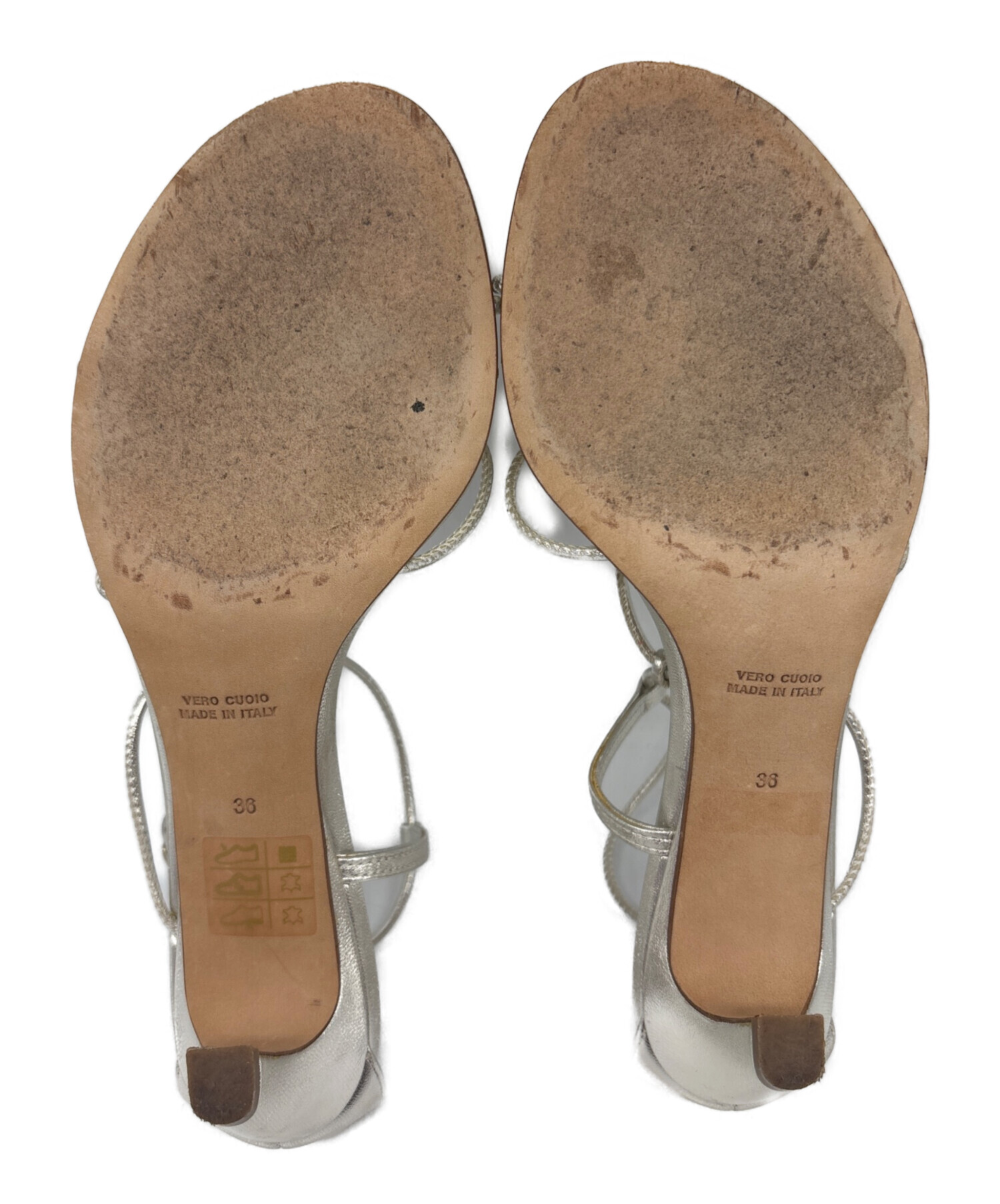 中古・古着通販】BRENTA (ブレンタ) ヒールサンダル シルバー サイズ