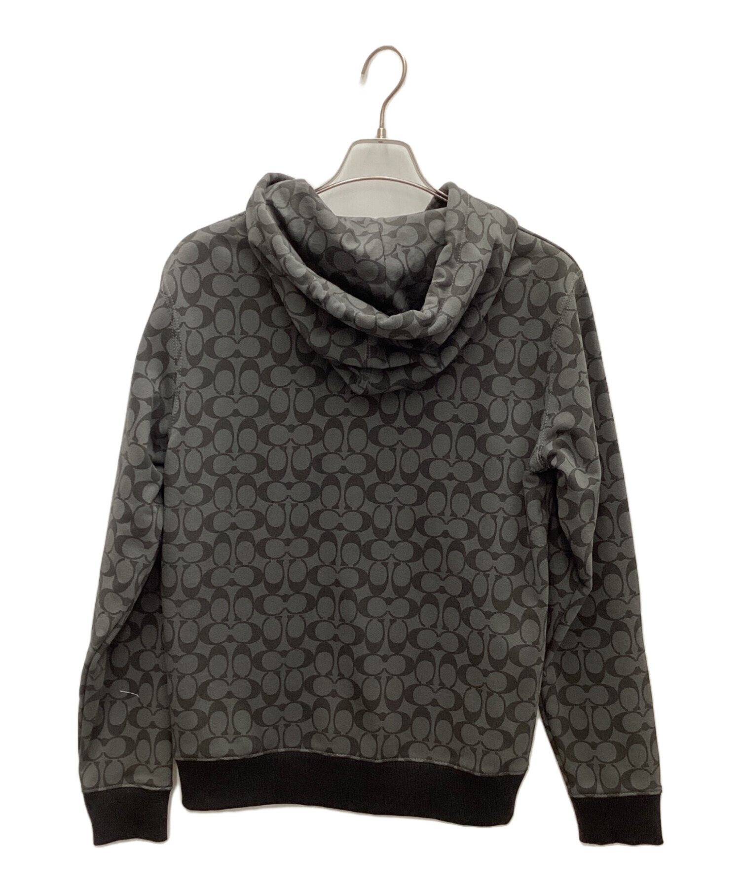 COACH パーカー Sサイズ 中古・古着通販】COACH (コーチ) ジップパーカー グレー×ブラック