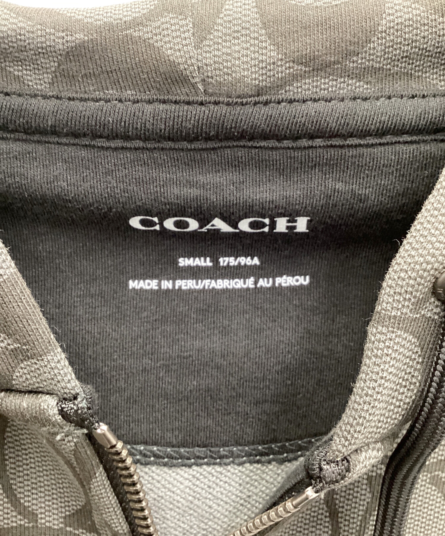 中古・古着通販】COACH (コーチ) ジップパーカー グレー×ブラック