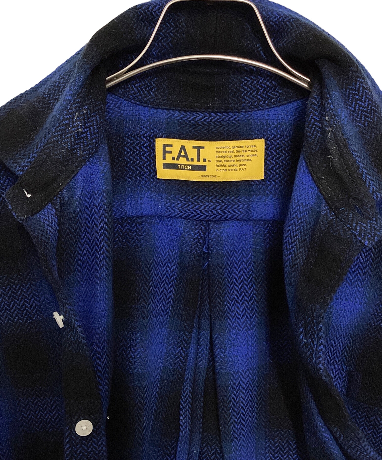 中古・古着通販】FAT (エフエーティー) チェックネルシャツ ブルー