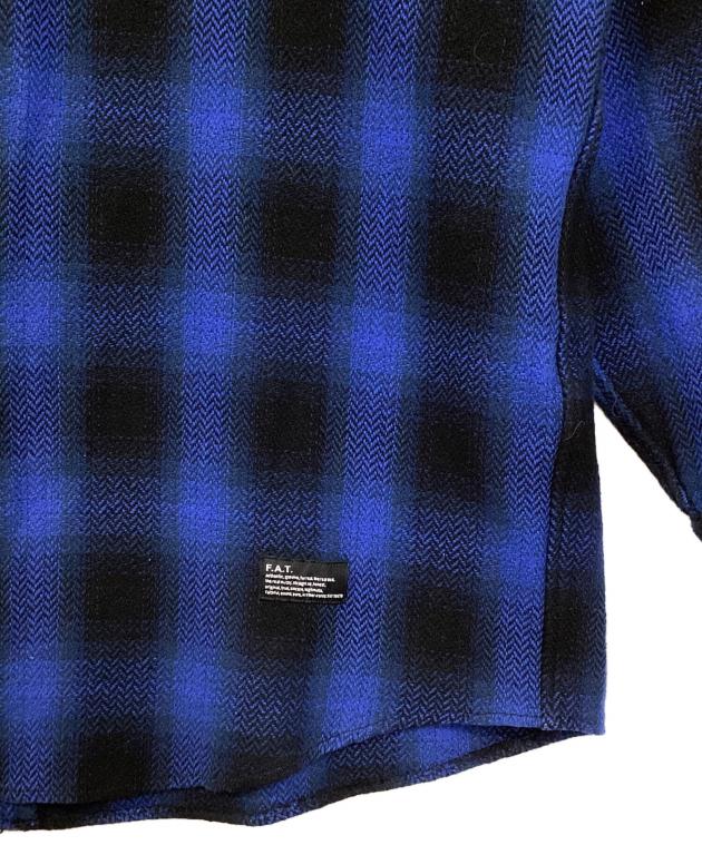 中古・古着通販】FAT (エフエーティー) チェックネルシャツ ブルー 中古・古着通販】FAT (エフエーティー) チェックネルシャツ ブルー