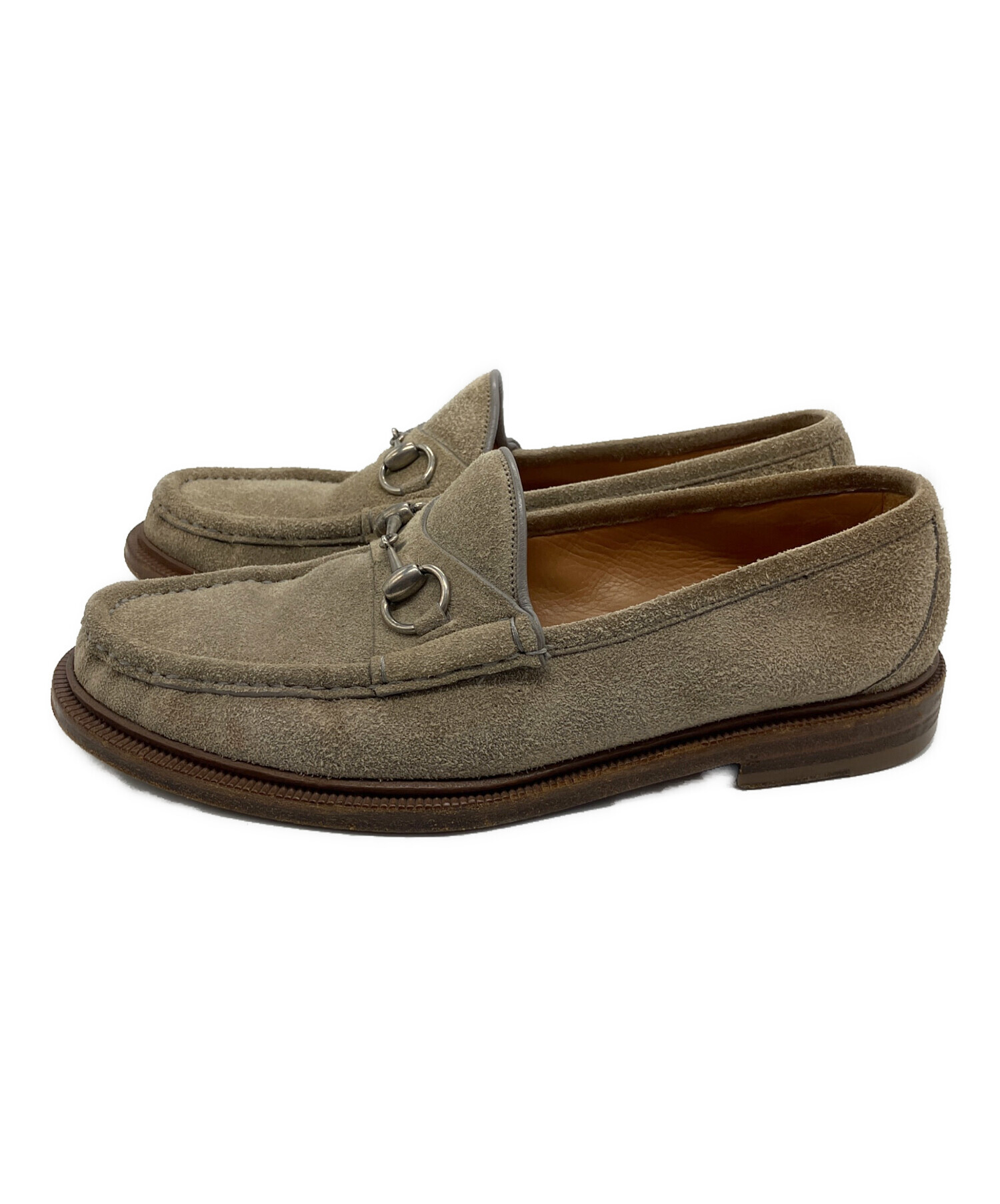 中古・古着通販】GUCCI (グッチ) ビットローファー ベージュ サイズ:6 