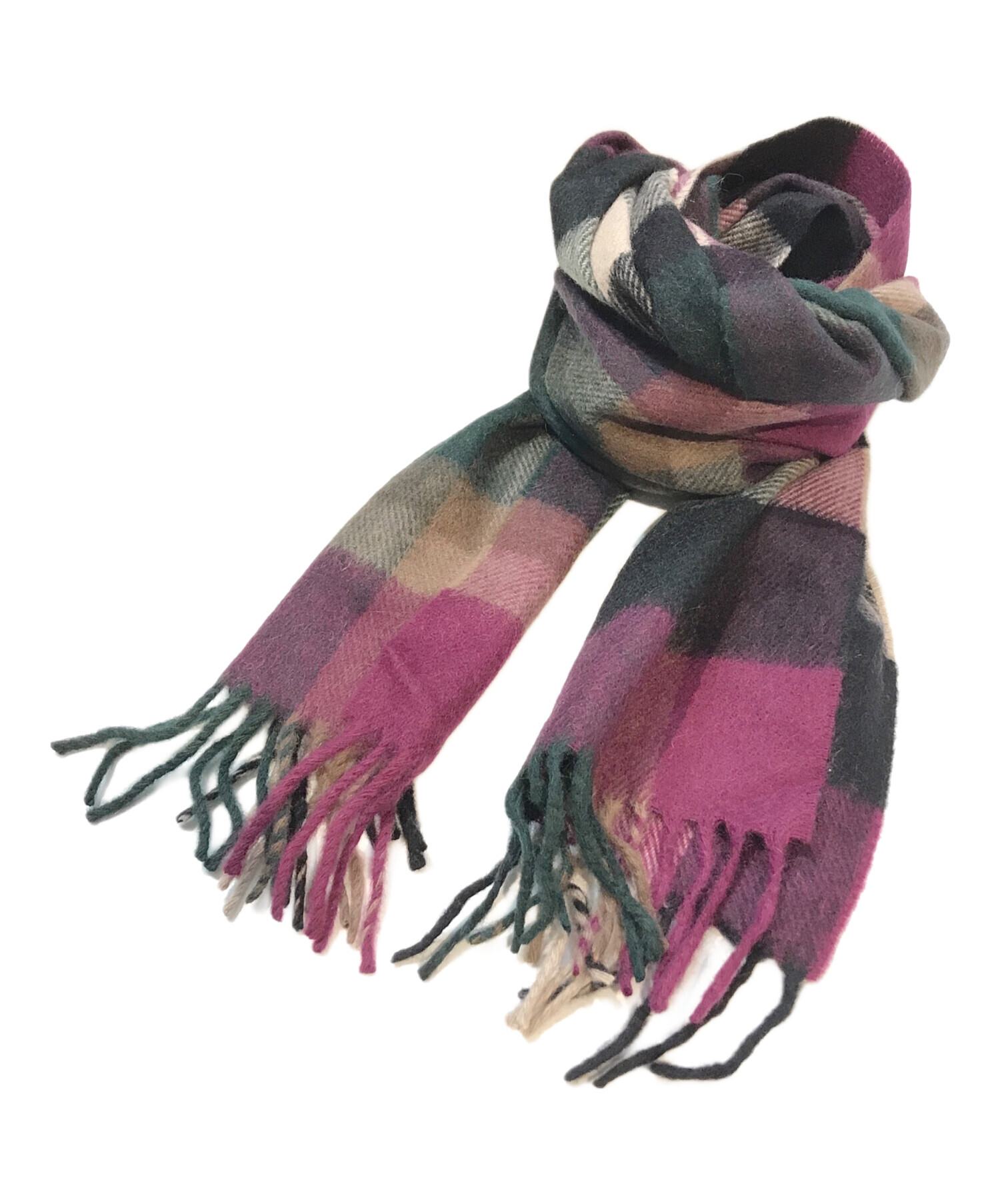 Joshua Ellis 紫 チェックマフラー ジョシュアエリス Joshua Ellis