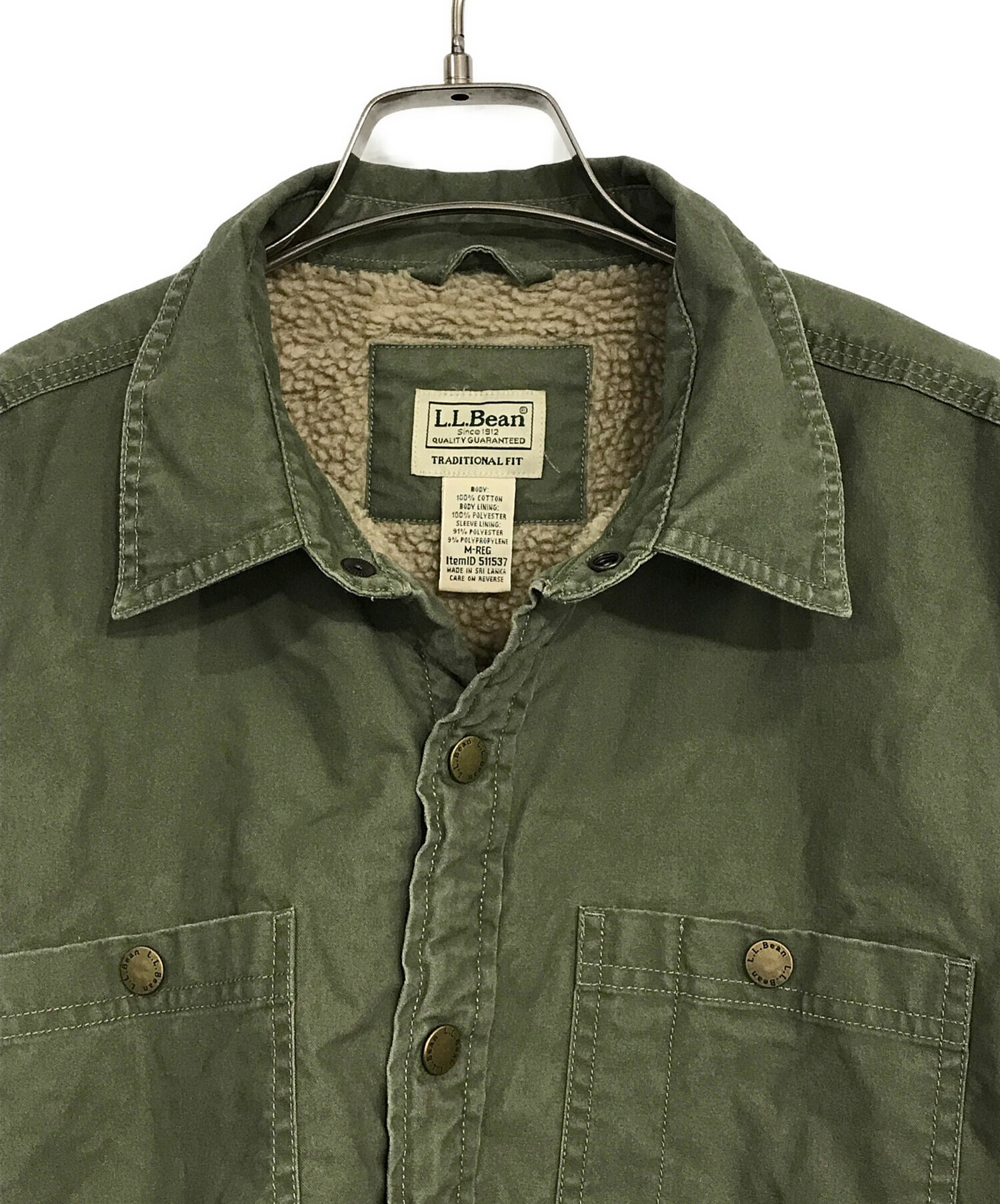 中古・古着通販】L.L.Bean (エルエルビーン) 裏ボアジャケット カーキ