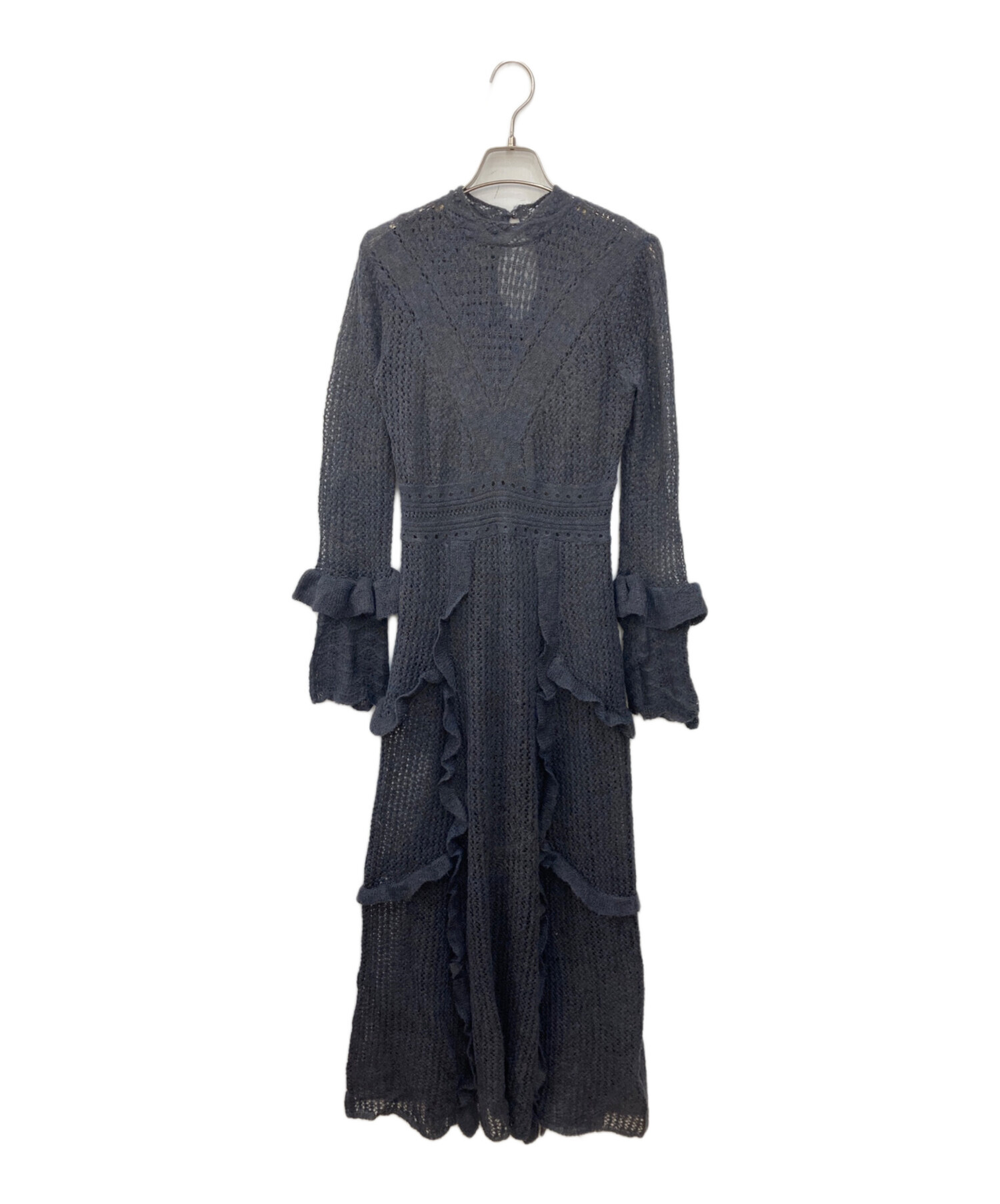 中古・古着通販】Lily Brown (リリーブラウン) 透かし編みフリルニット