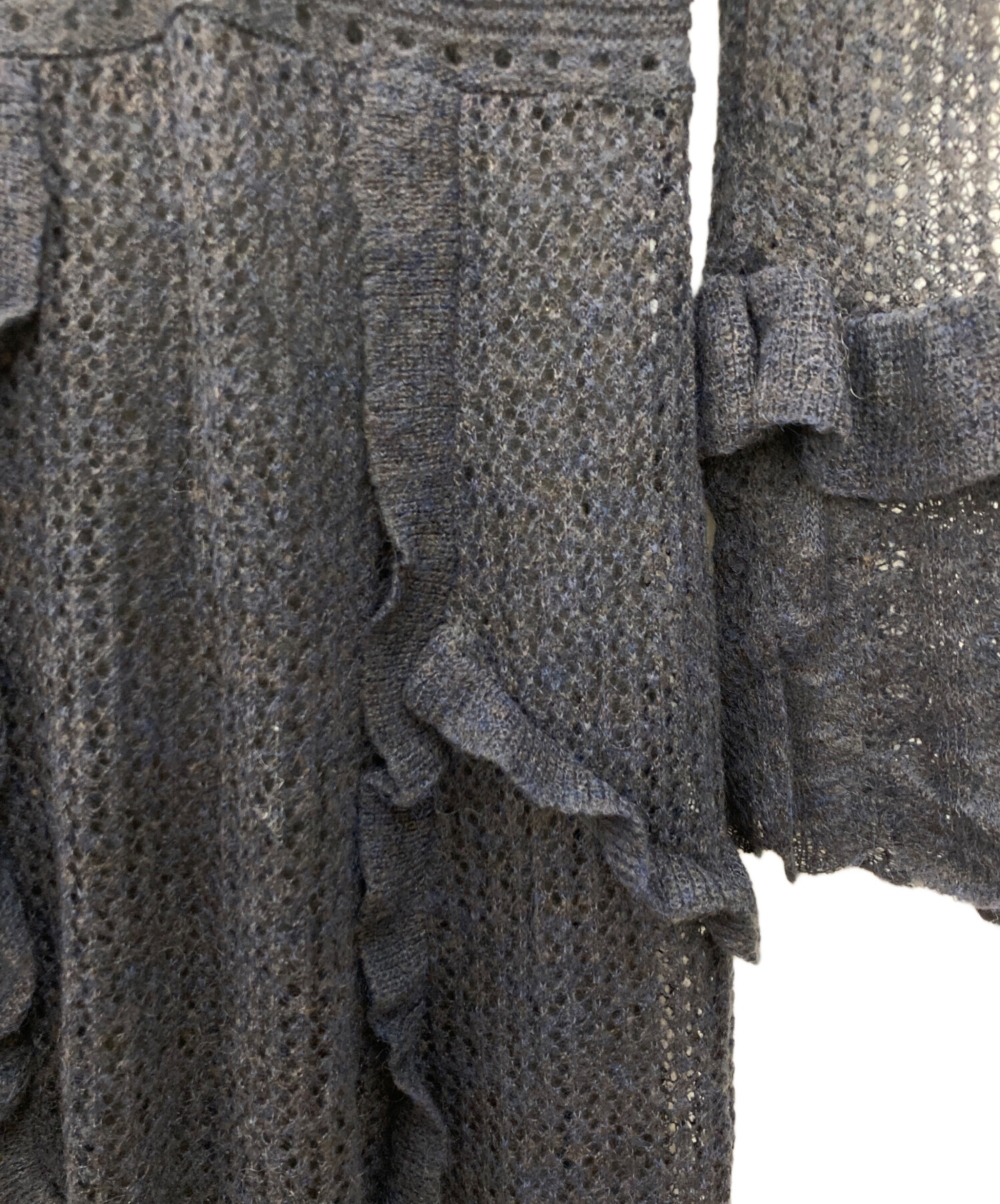 中古・古着通販】Lily Brown (リリーブラウン) 透かし編みフリルニット