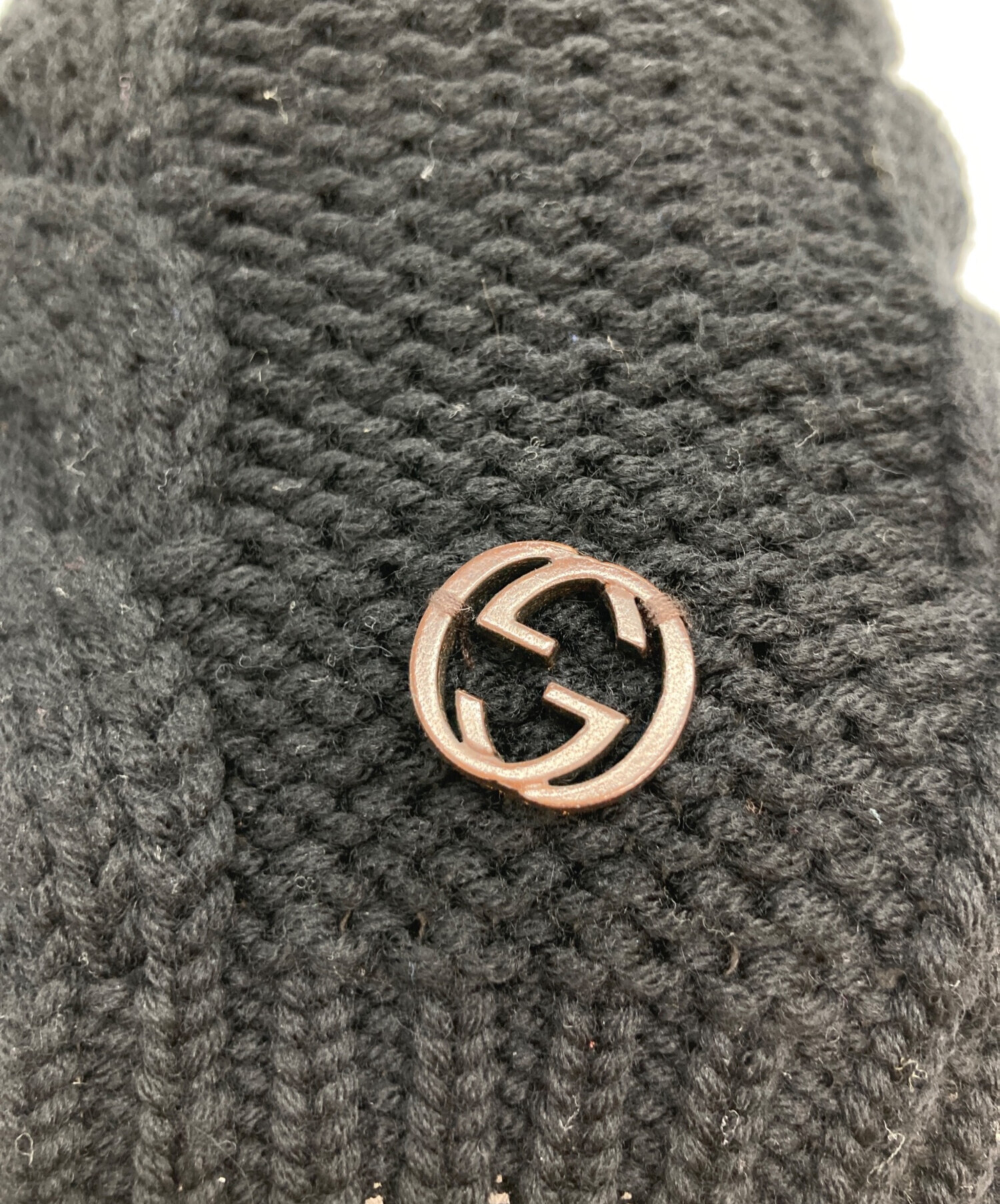 中古・古着通販】GUCCI (グッチ) ニット帽 ブラック サイズ:M 