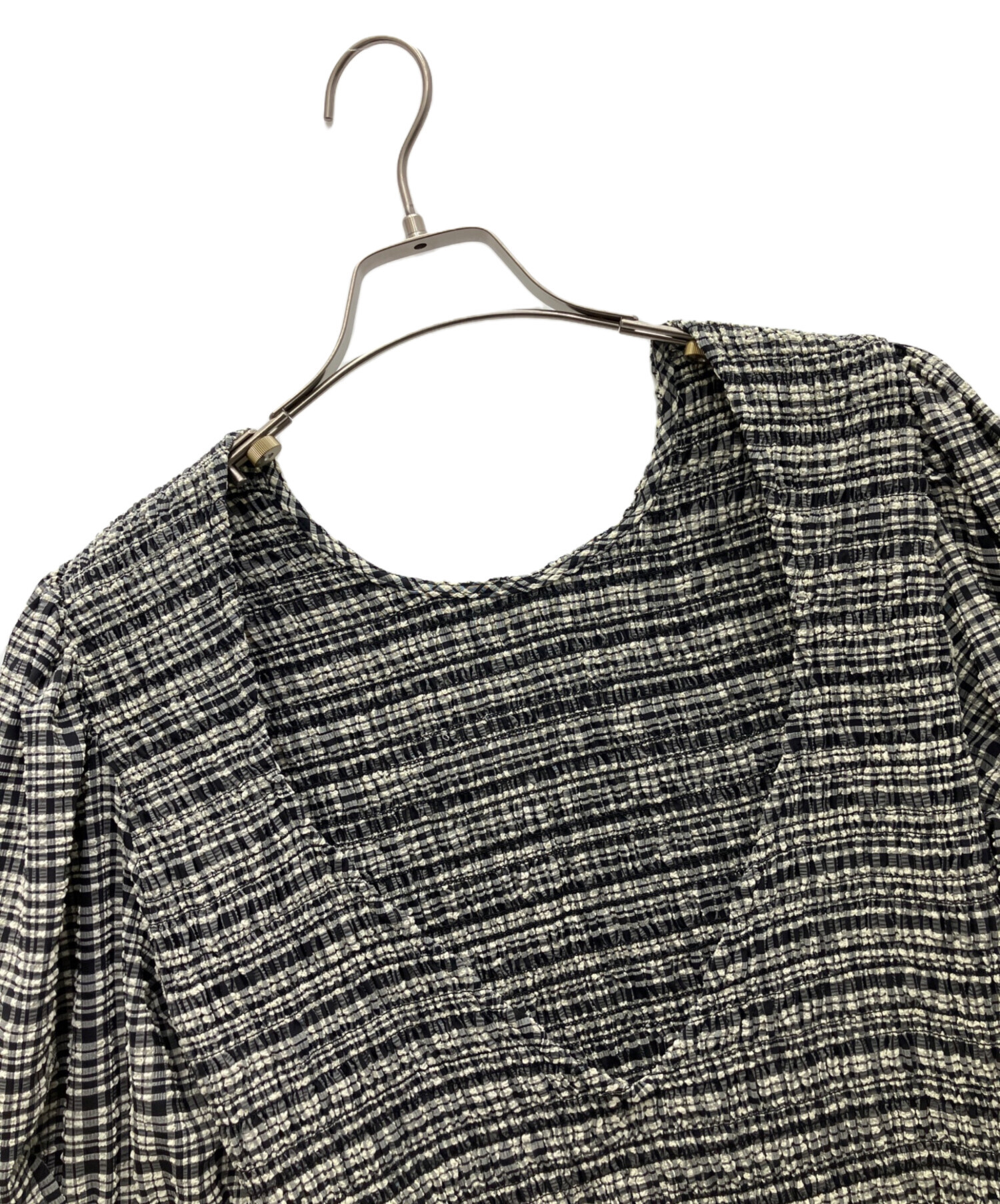 中古・古着通販】GANNI (ガニー) チェックシアサッカーワンピース 