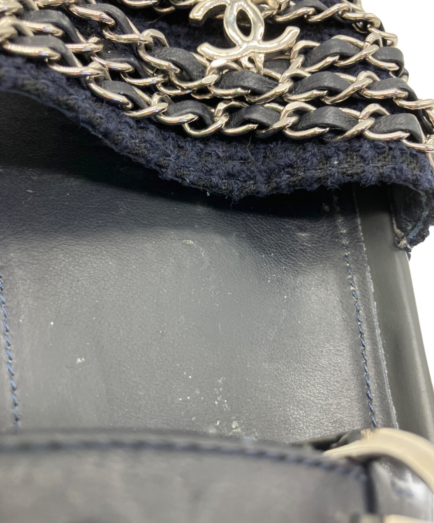 中古・古着通販】CHANEL (シャネル) チェーンサンダル ネイビー サイズ