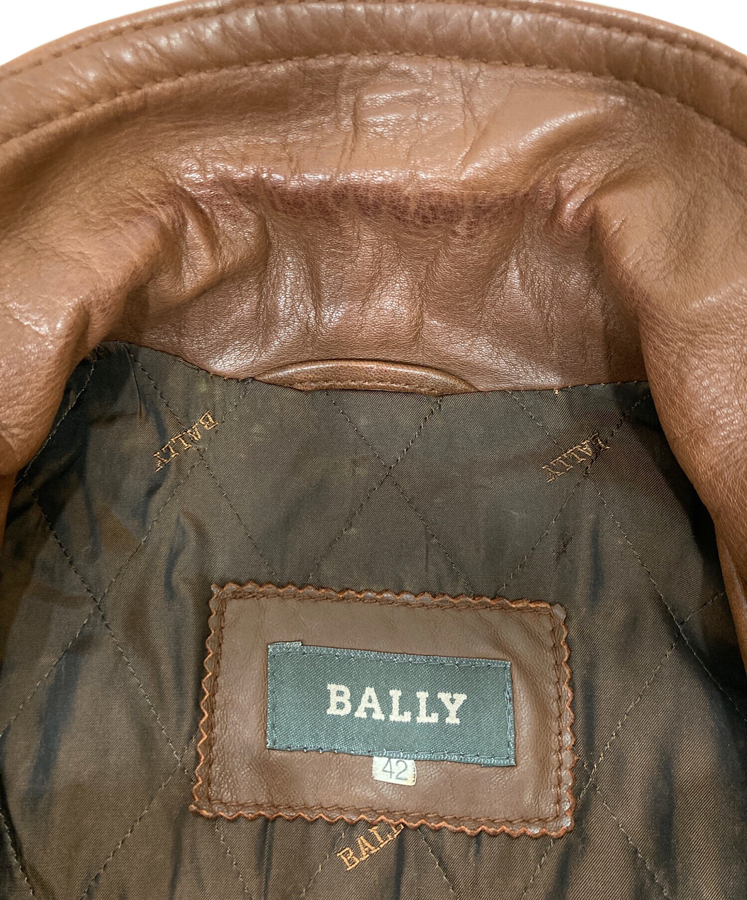 中古・古着通販】BALLY (バリー) トグルボタンレザーコート ブラウン