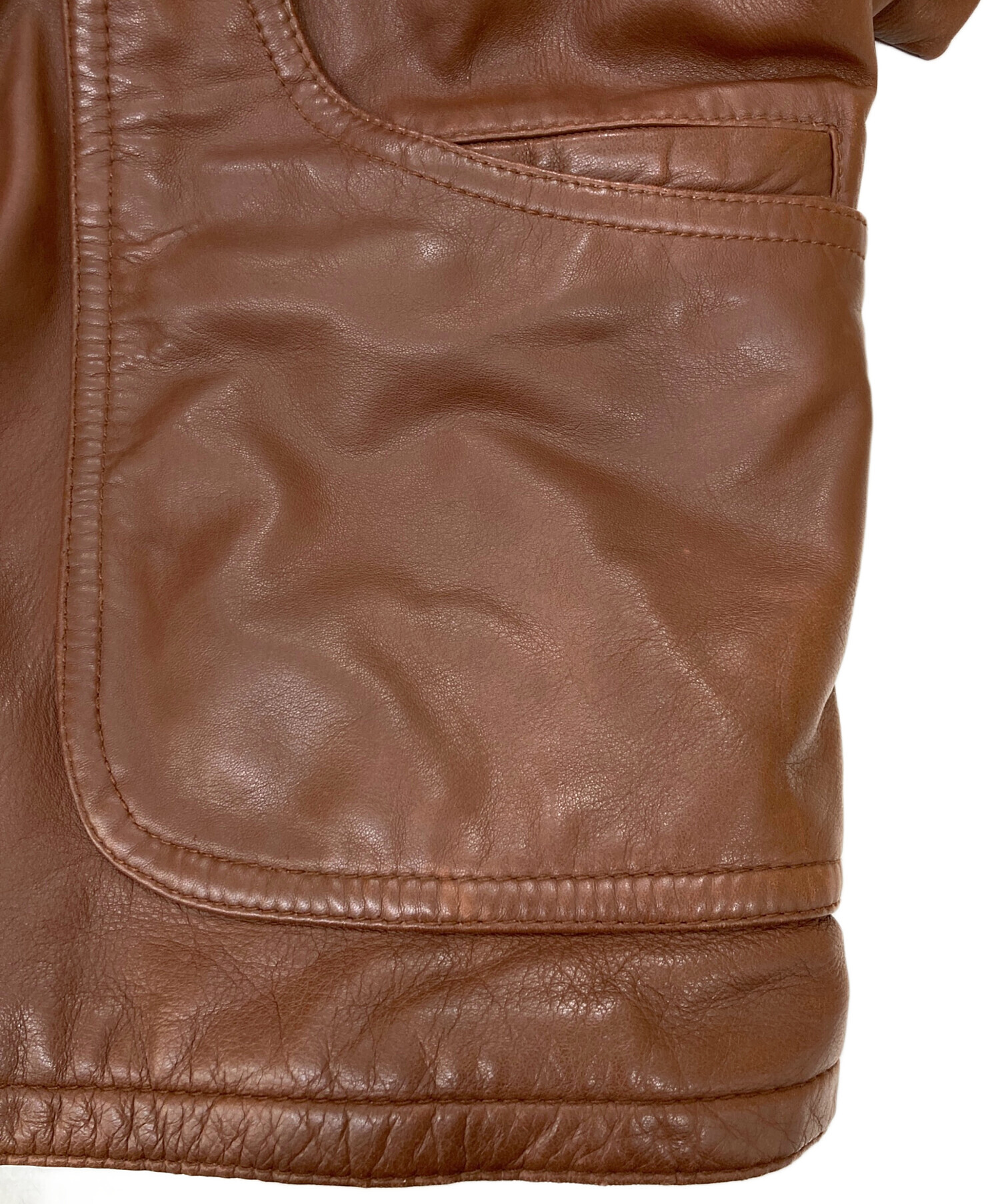 中古・古着通販】BALLY (バリー) トグルボタンレザーコート ブラウン 