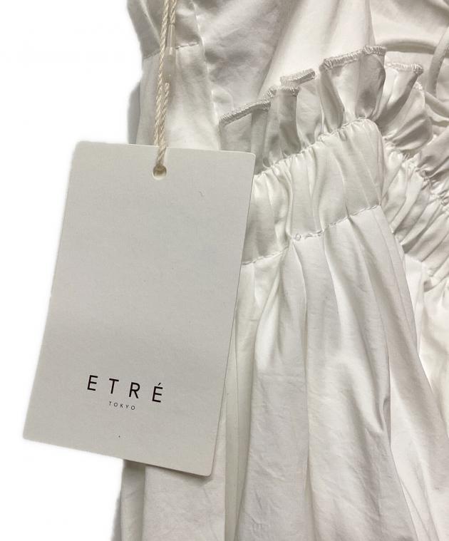 ETRE TOKYO　エトレトウキョウ　ワッシャープリーツ　キャミワンピース　白 ETRE TOKYO（エトレトウキョウ）の「ワッシャープリーツキャミ
