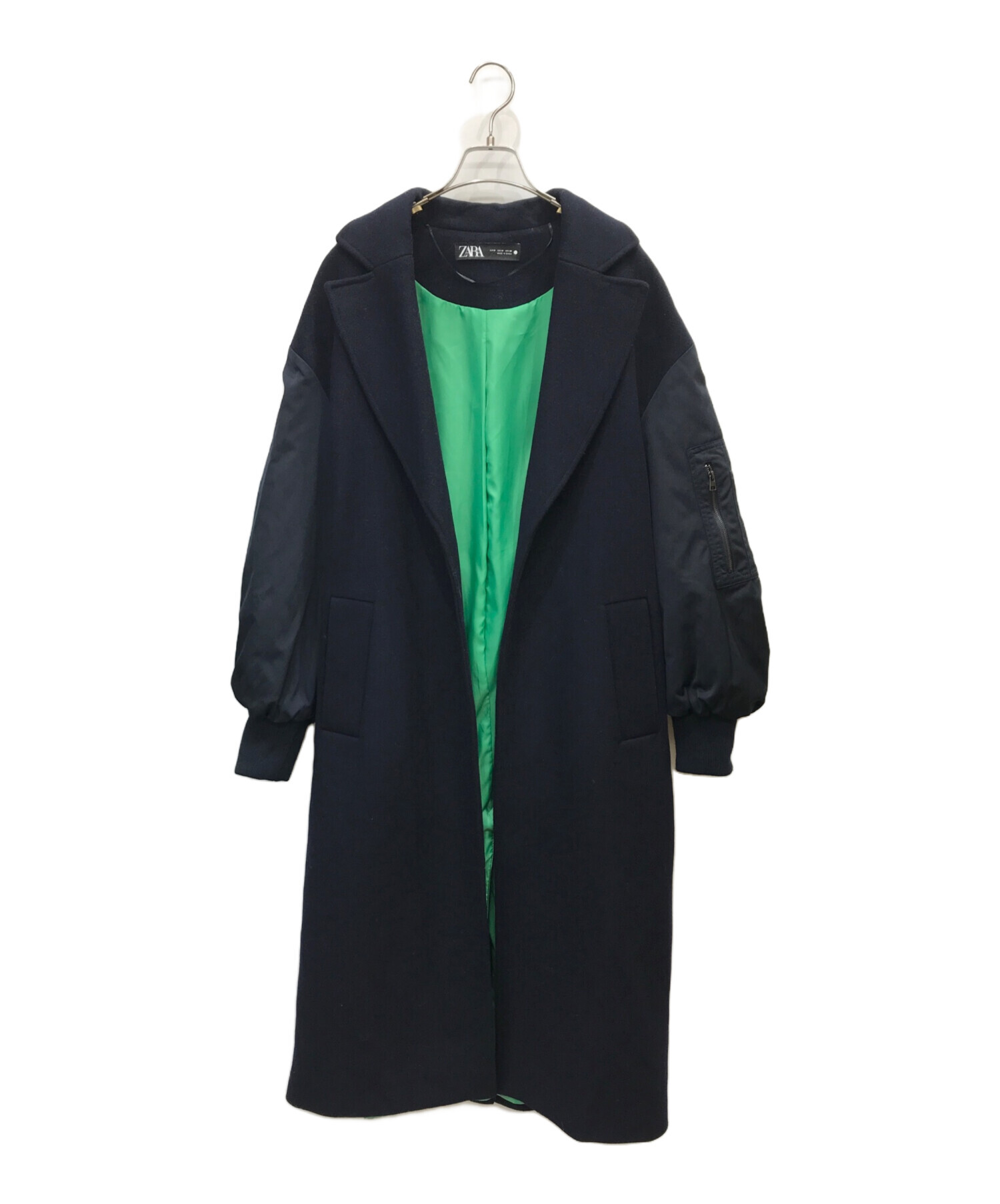 中古・古着通販】ZARA (ザラ) マッチングボンバーコート ネイビー 