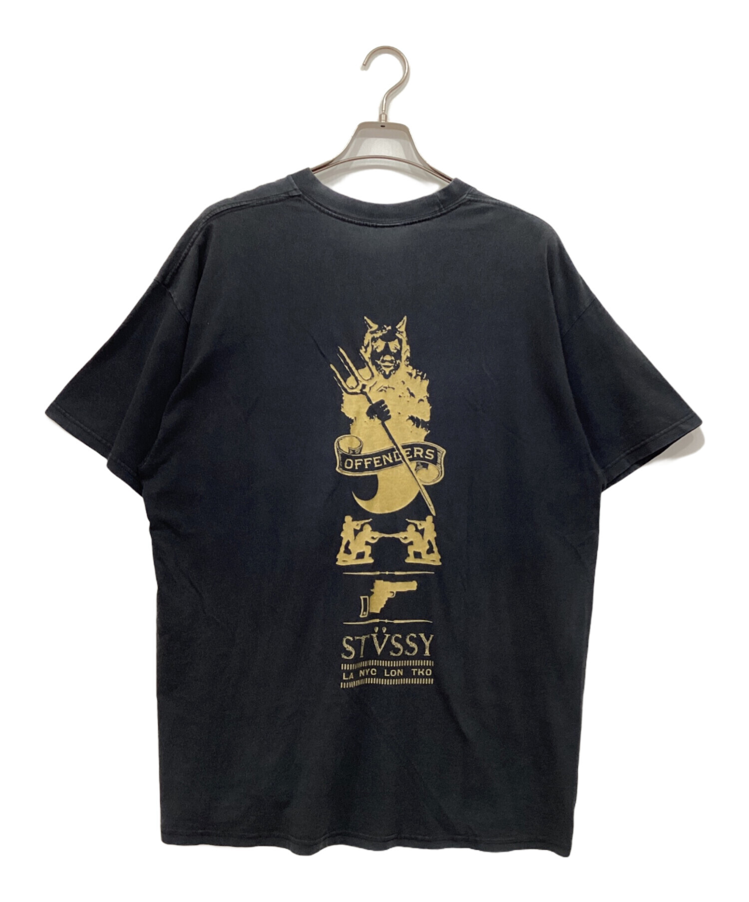 中古・古着通販】stussy (ステューシー) プリントTシャツ ブラック