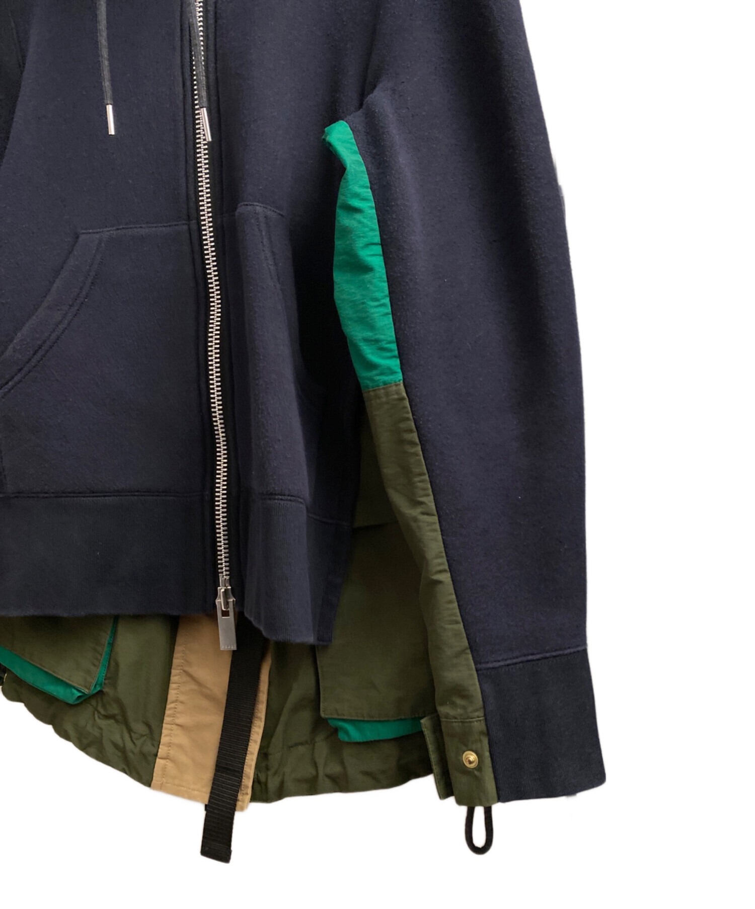 中古・古着通販】sacai (サカイ) Sponge Sweat Ma-1 Hoodie オリーブ