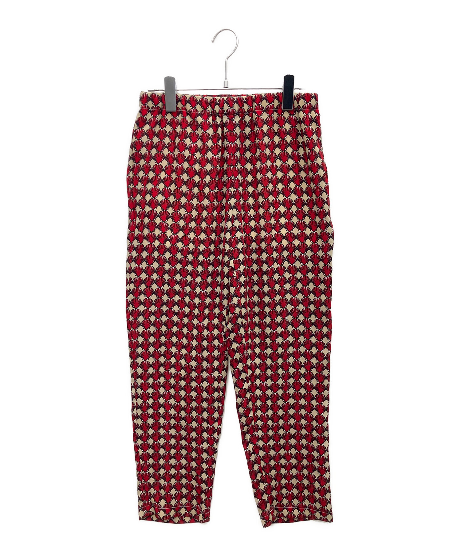 中古・古着通販】MARNI (マルニ) 総柄シルクパンツ レッド サイズ:38 
