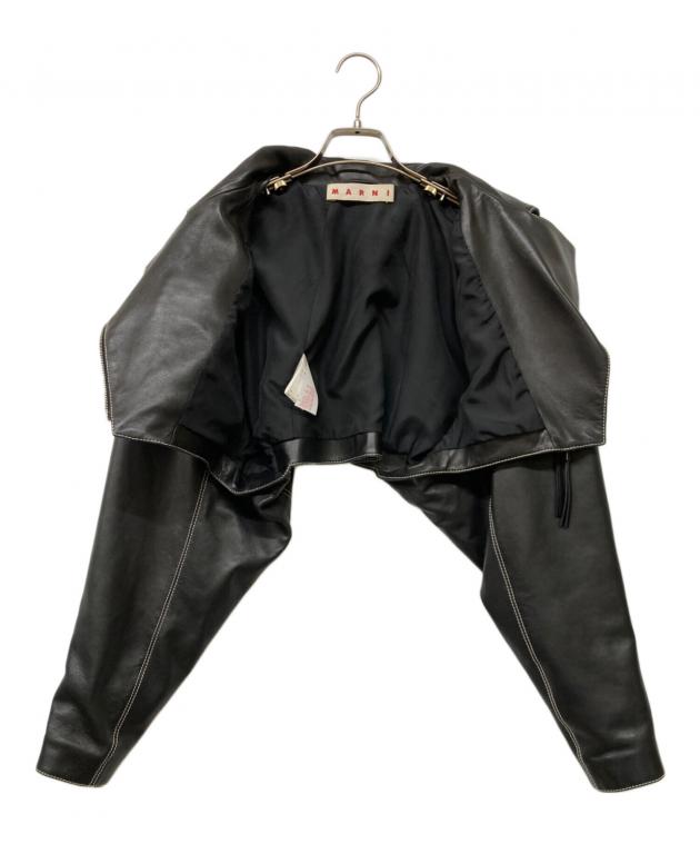 未使用 MARNI マルニ ノーカラーレザー ジャケット　36 中古・古着通販】MARNI (マルニ) ショート丈レザージャケット