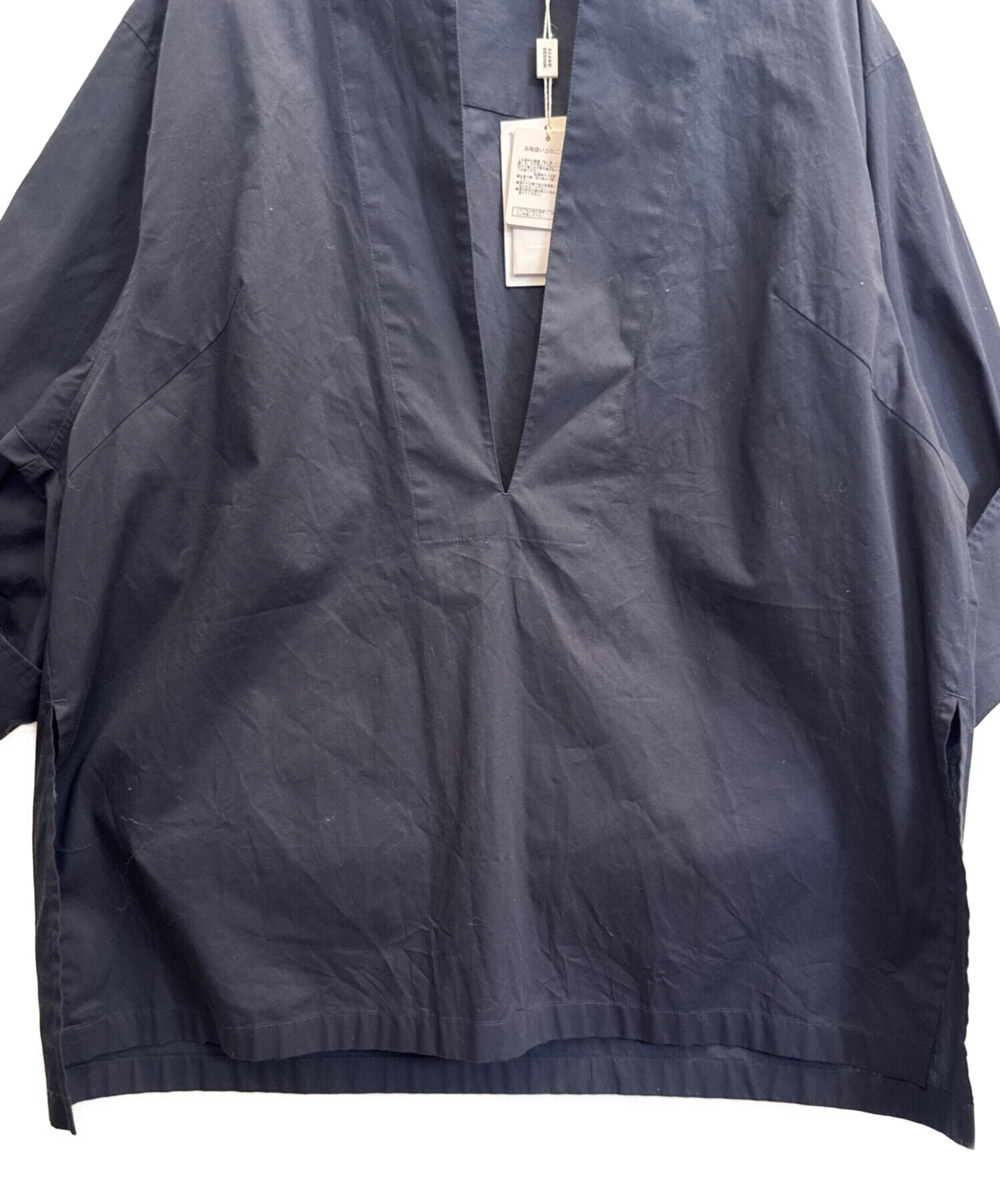 中古・古着通販】CLANE (クラネ) DEEP SKIPPER SHIRT ネイビー サイズ 