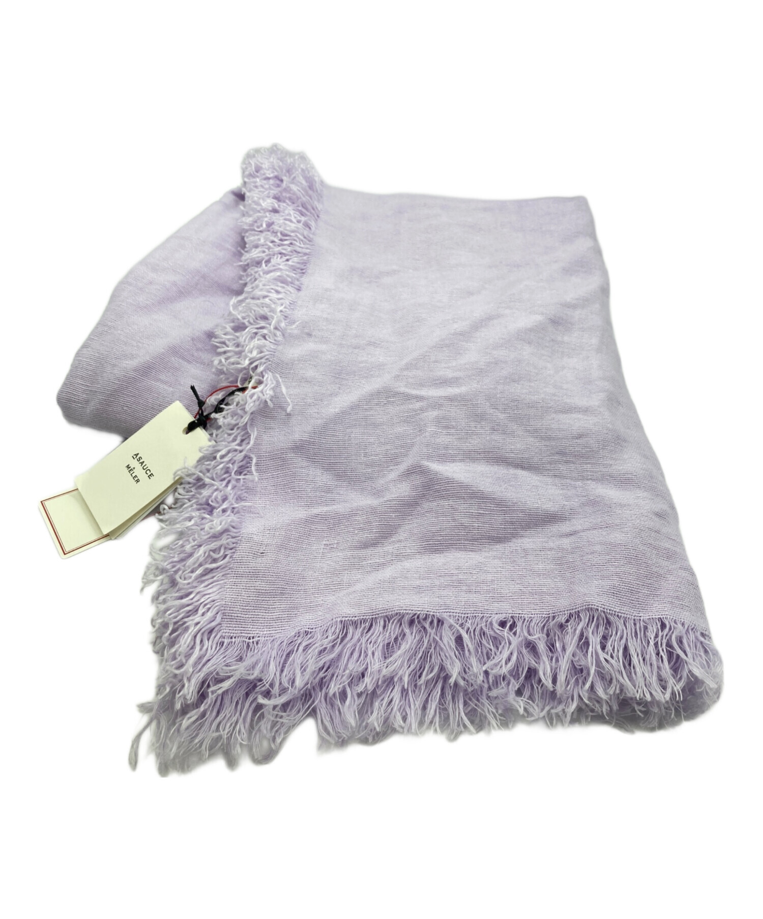 アソースメレ　リネン100%フリンジストール 中古・古着通販】ASAUCE MELER (アソースメレ) ベルギーリネンフリンジ