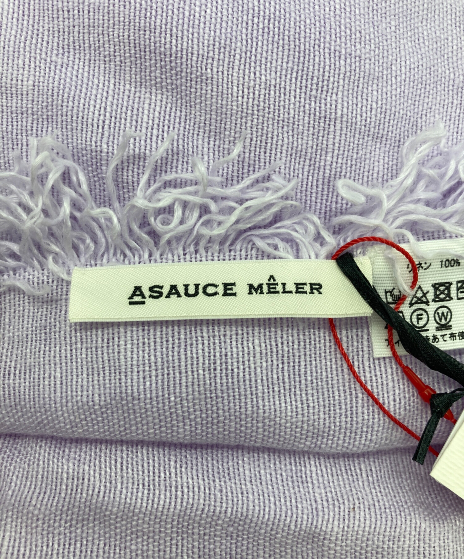 ASAUCE MELER アソースメレ ストール - 白 【古着】【中古】 ASAUCE MELER - ASAUCE MELER アソースメレ ストール - 白 【古着