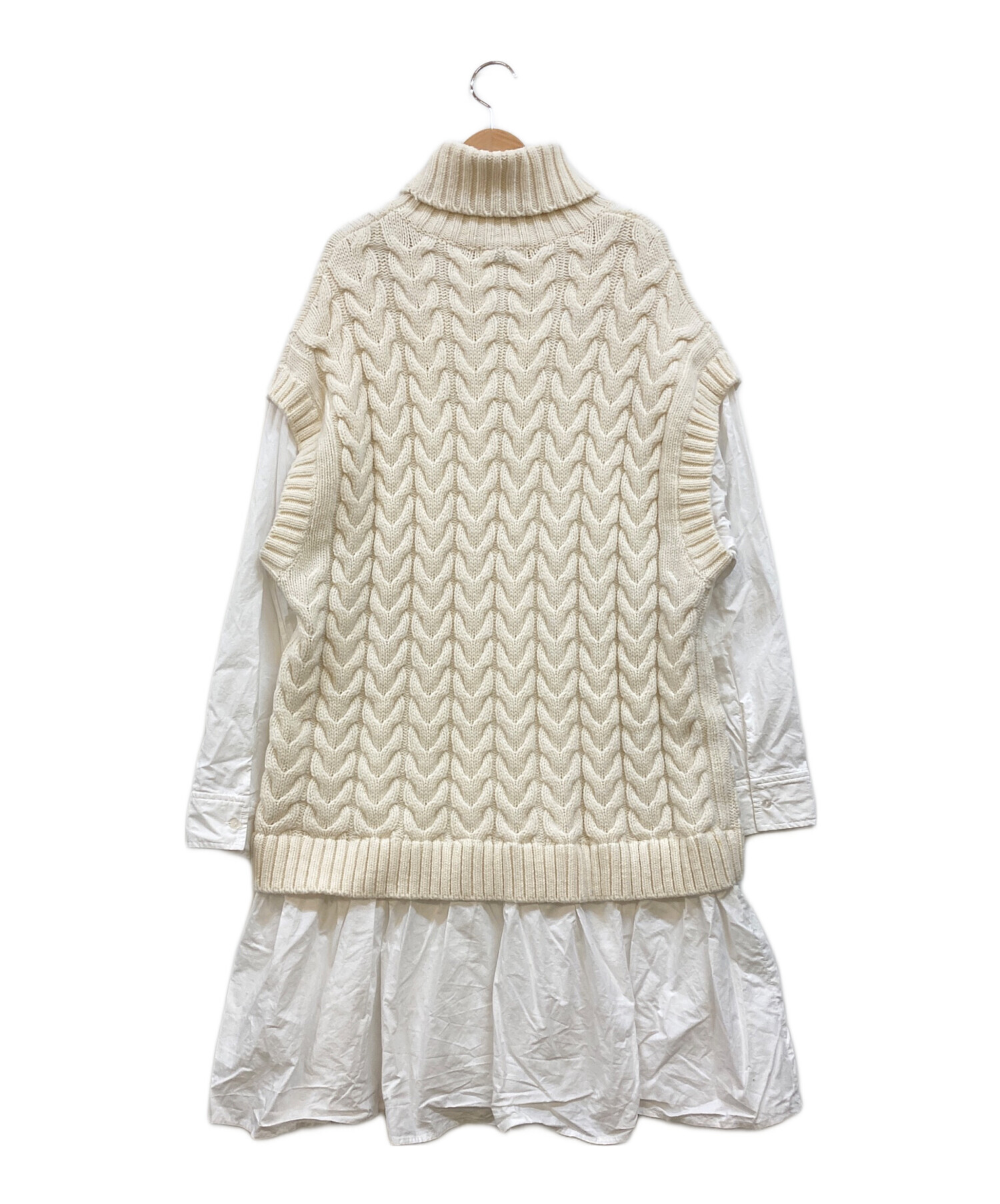 OBLI ドッキングワンピース1 中古・古着通販】OBLI (オブリ) ケーブルニットドッキングワンピース